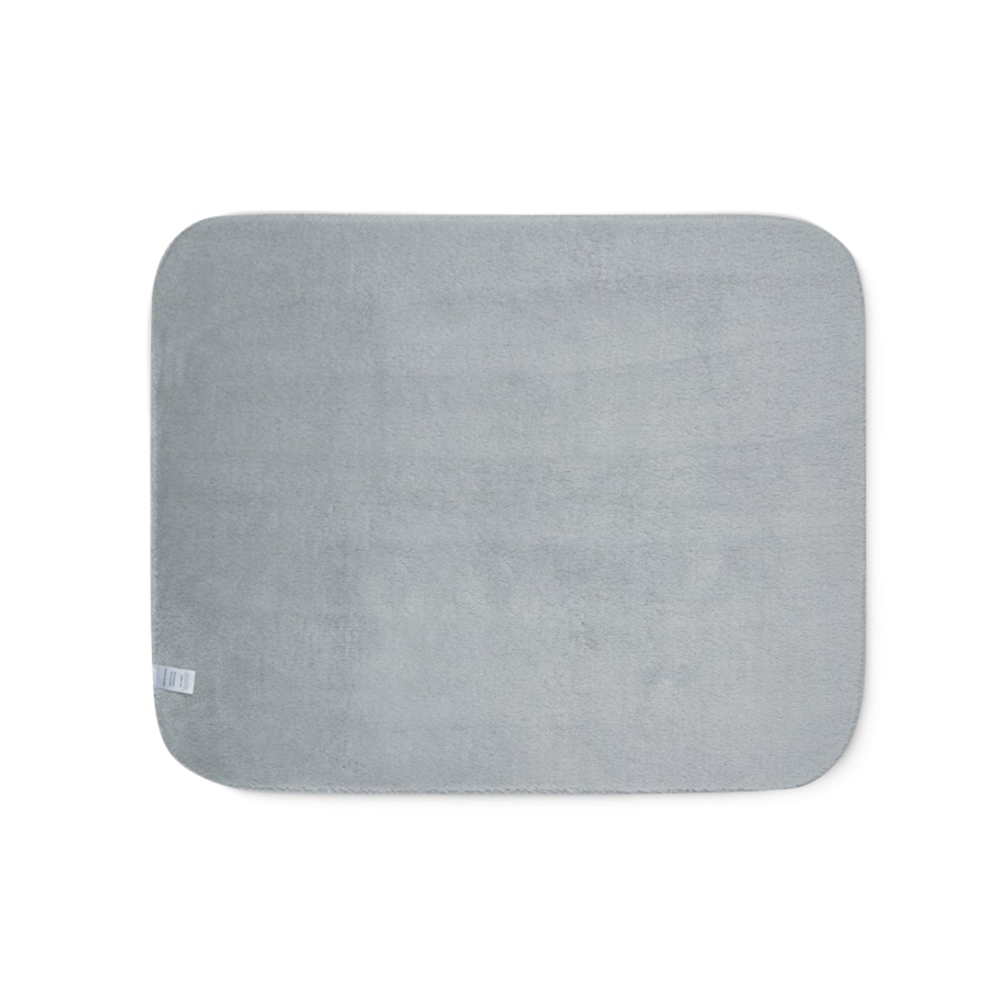 Gray sherpa blanket on a white background