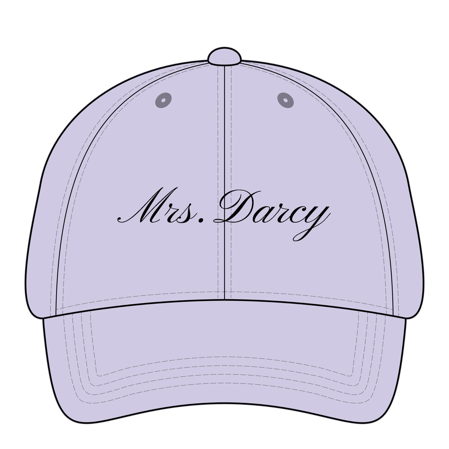 Mrs Darcy black embroidery on lavender hat