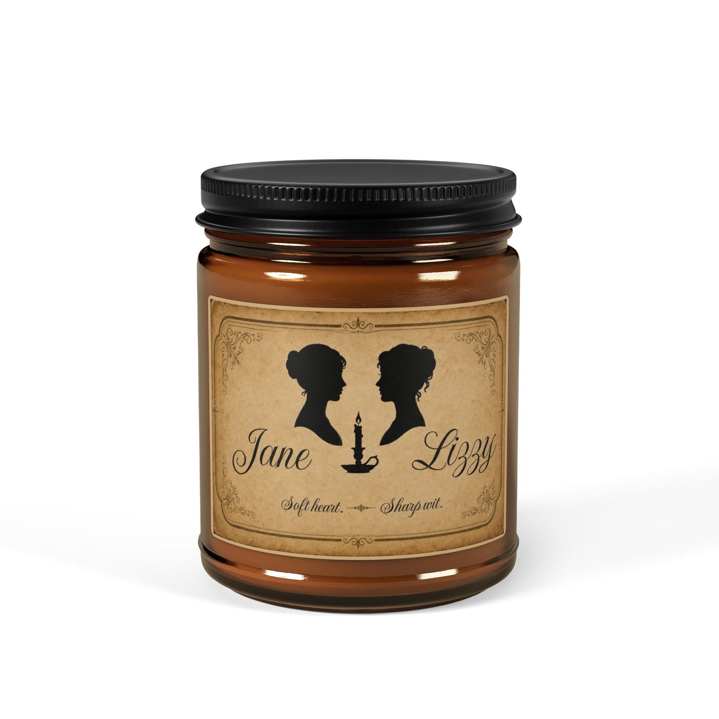 Jane & Lizzy “Soft Heart. Sharp Wit.” Soy Candle — Pride & Prejudice Literary Candle