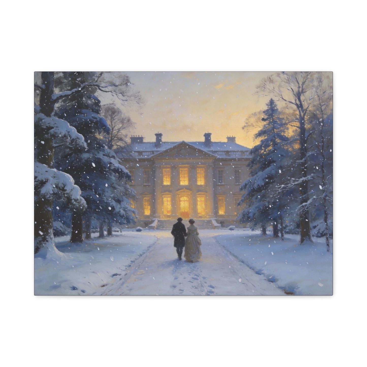 Christmas at Pemberley Matte Canvas Print