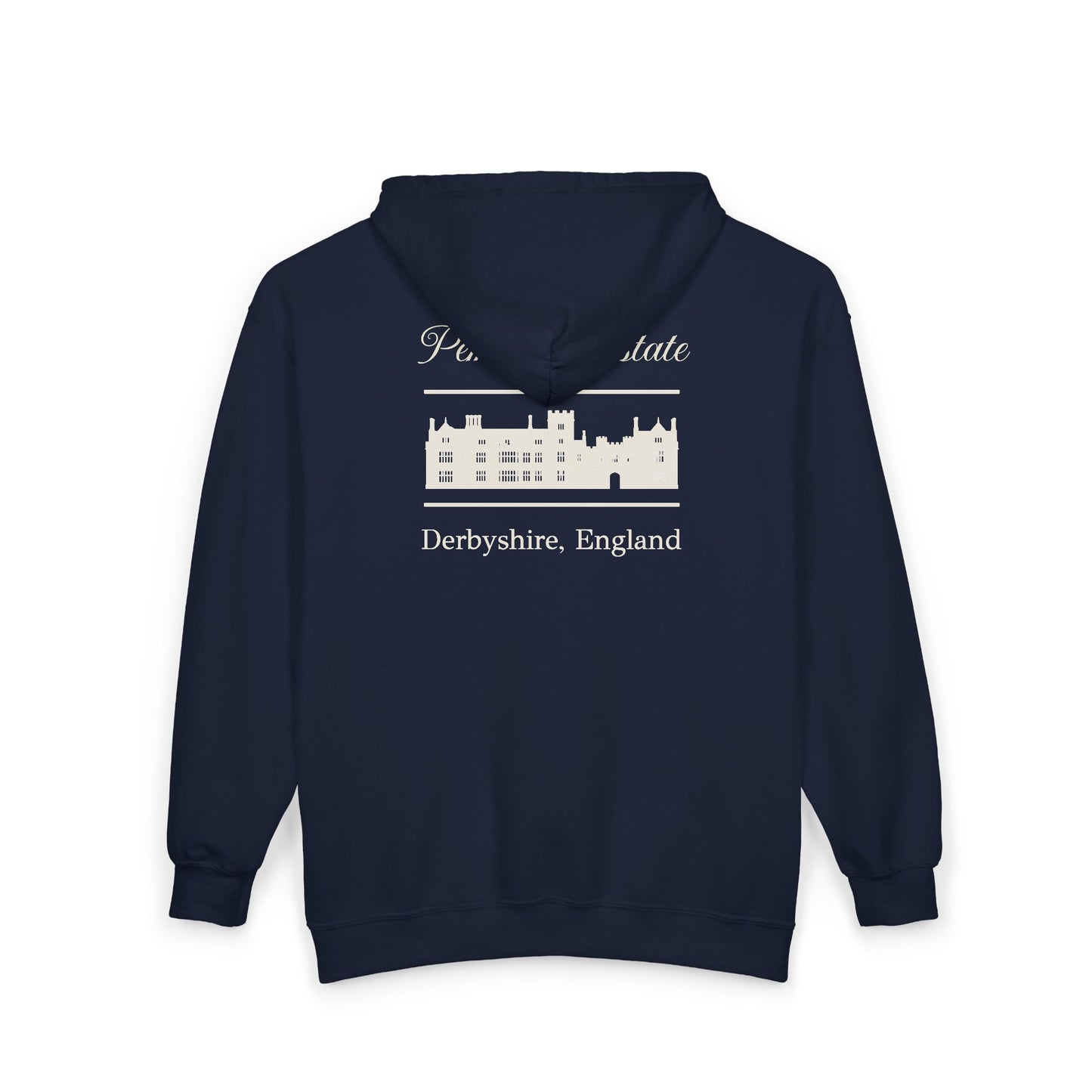 Official Pemberley Estate Zip-Up Hoodie — Derbyshire, England (Unisex)