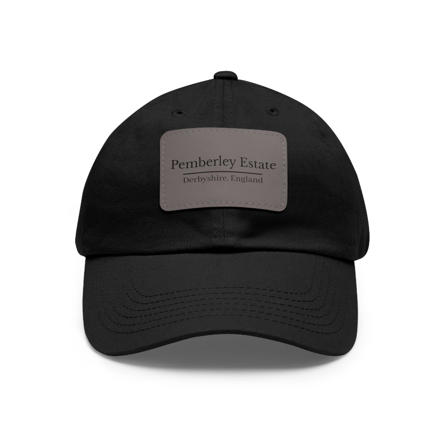 Black security cap with a gray patch on a white background