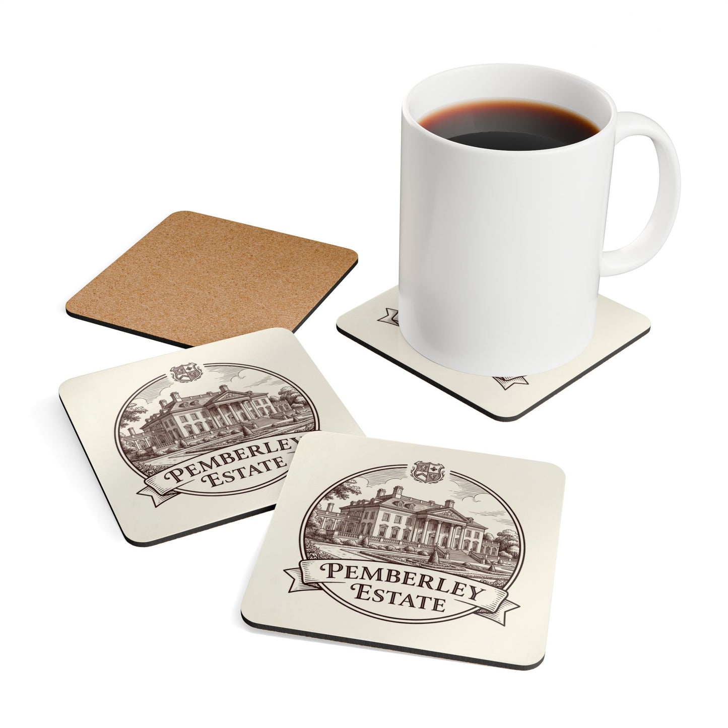 Official Pemberley Estate Table Coasters — Set of 4