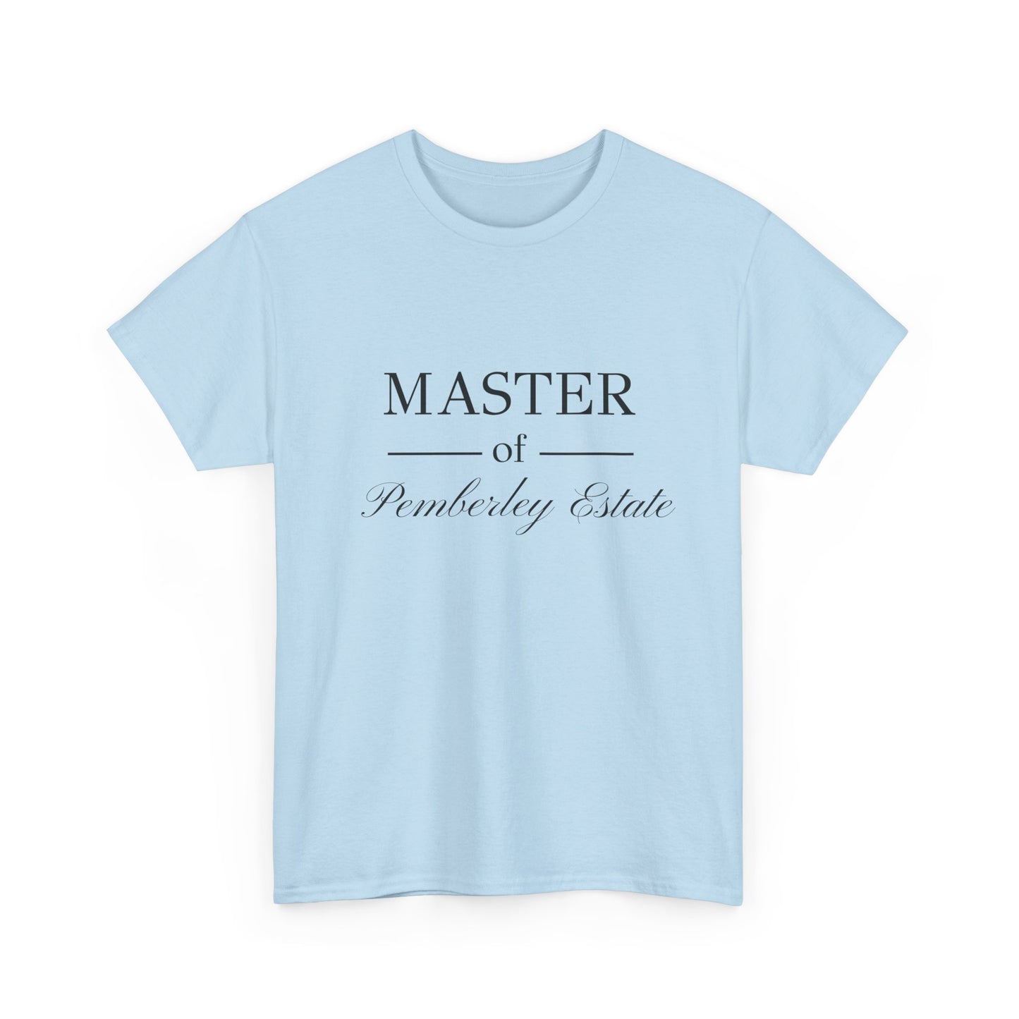 Master of Pemberley Estate black text front - men's t-shirt light blue