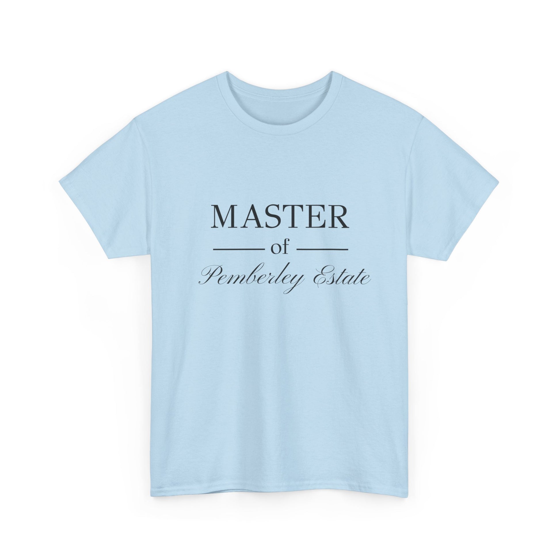 Master of Pemberley Estate black text front - men's t-shirt light blue