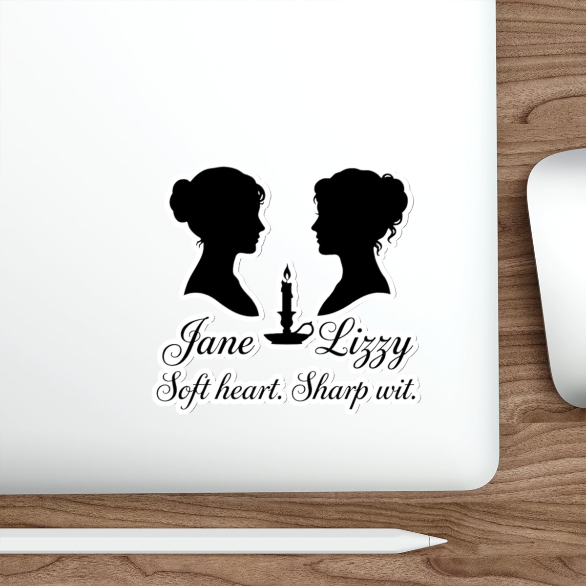 Jane & Lizzy “Soft Heart. Sharp Wit.” Die-Cut Sticker — Pride & Prejudice Vinyl Decal