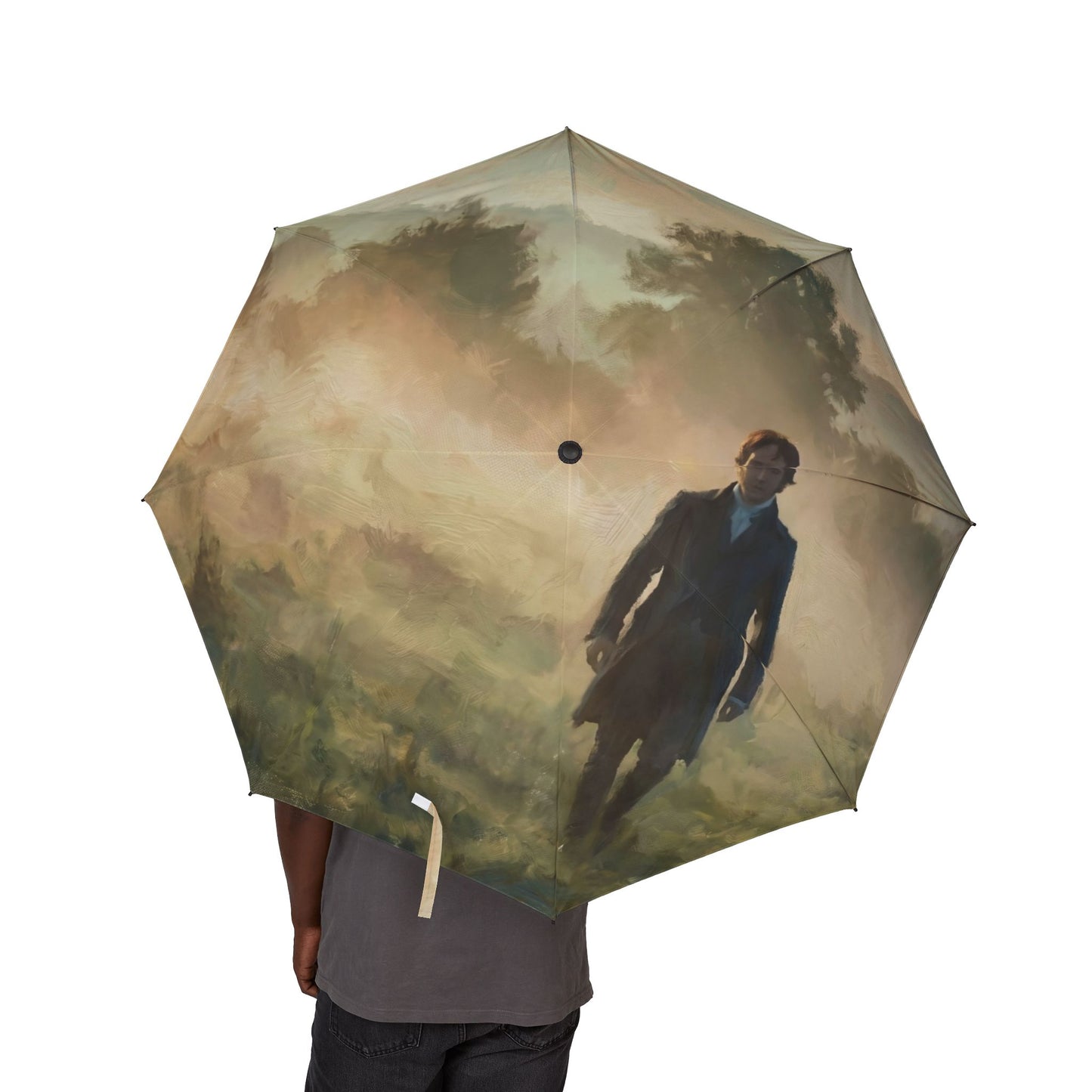 Mr. Darcy Morning Mist Umbrella | Romantic Regency Art Foldable Travel Umbrella
