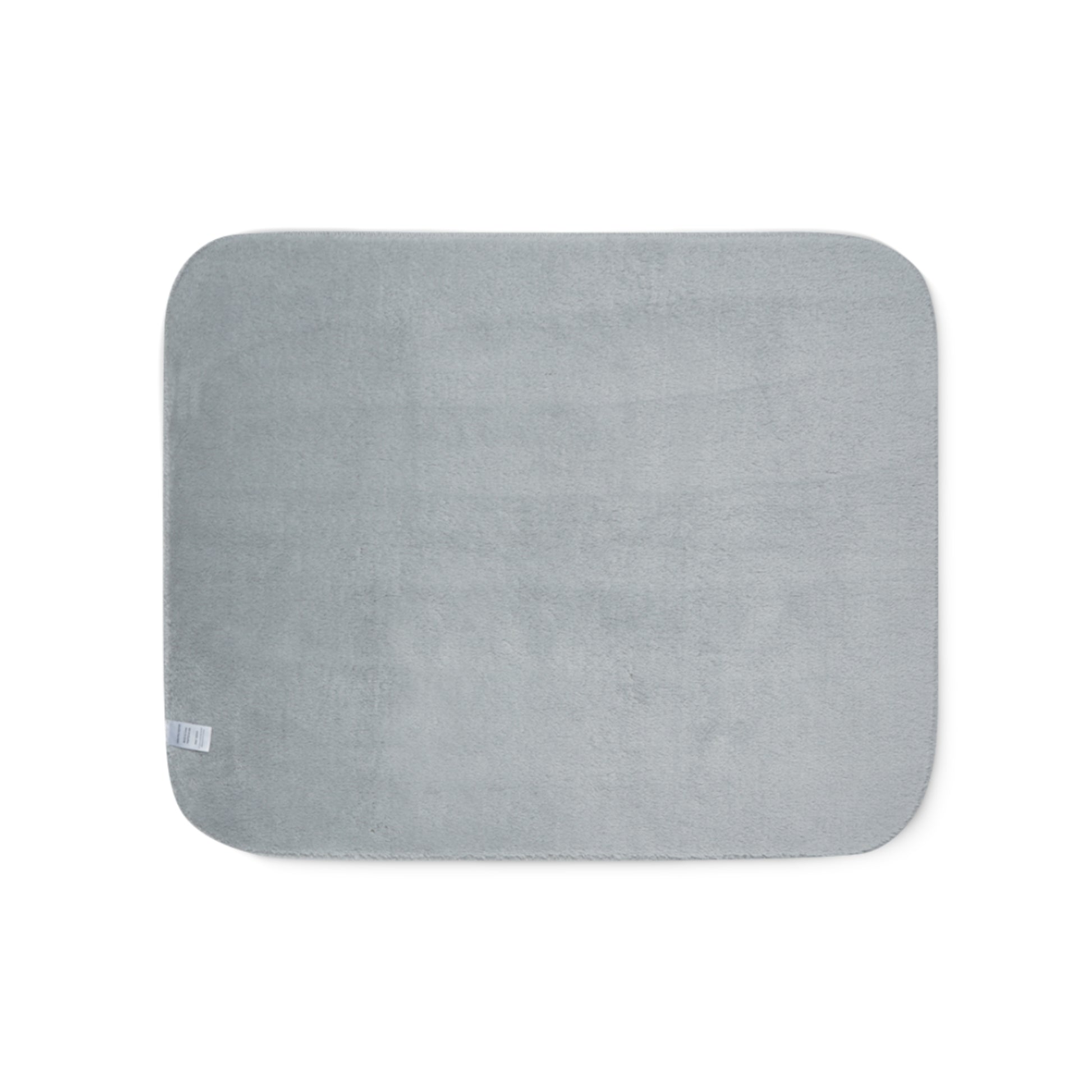 Gray sherpa blanket on a white background