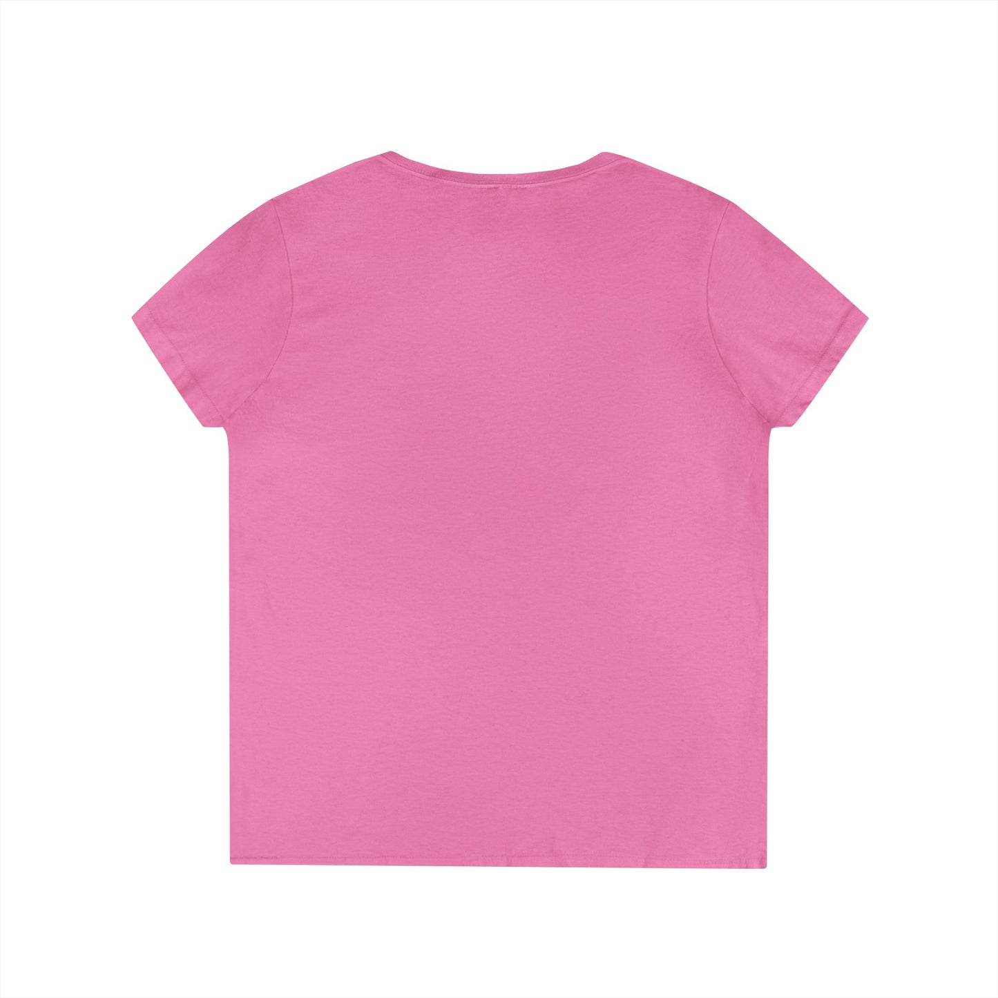 Pemberley Estate Derbyshire England with building text on woman's v-neck t-shirt - Azalea color plain back