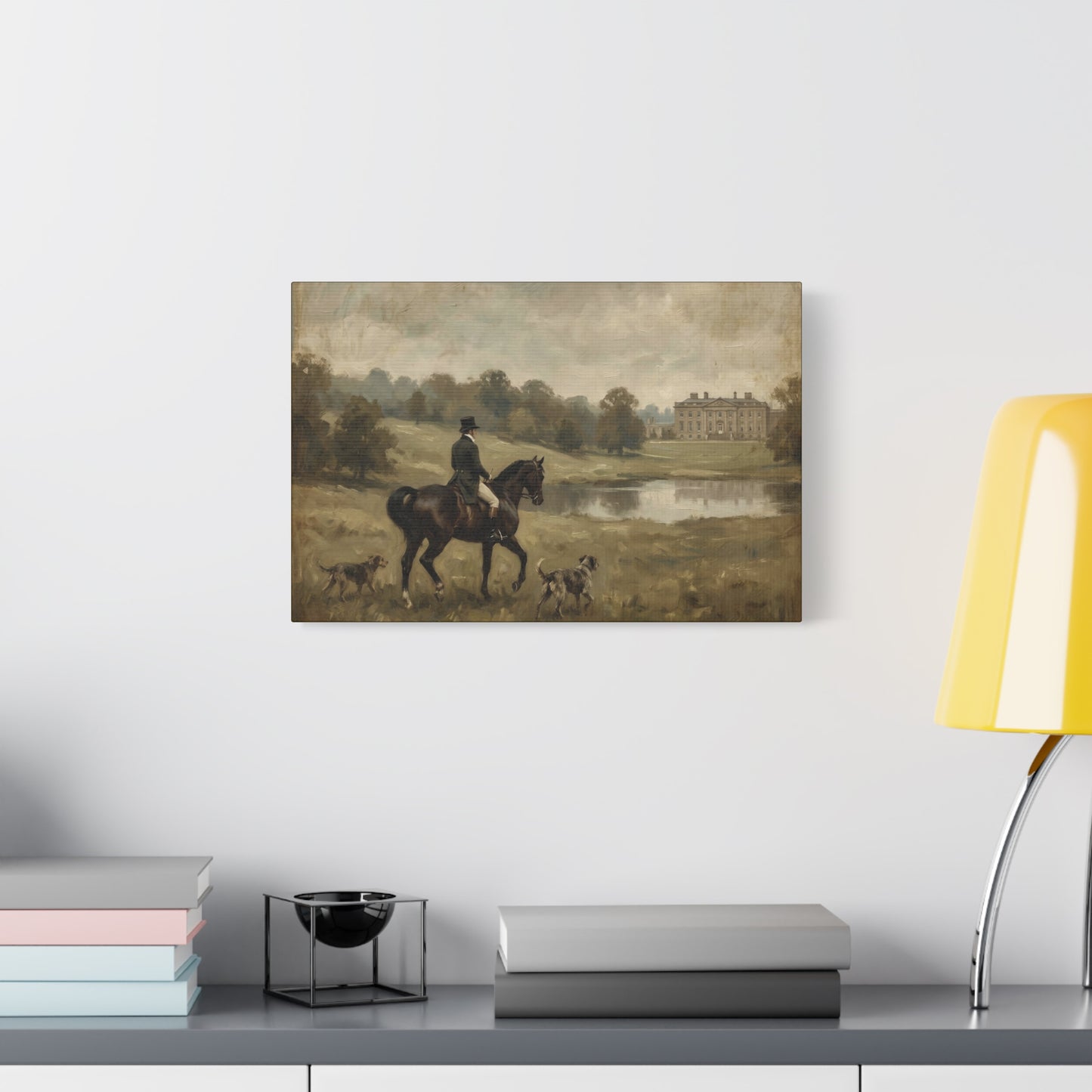 Mr. Darcy on Horseback at Pemberley Matte Canvas Print