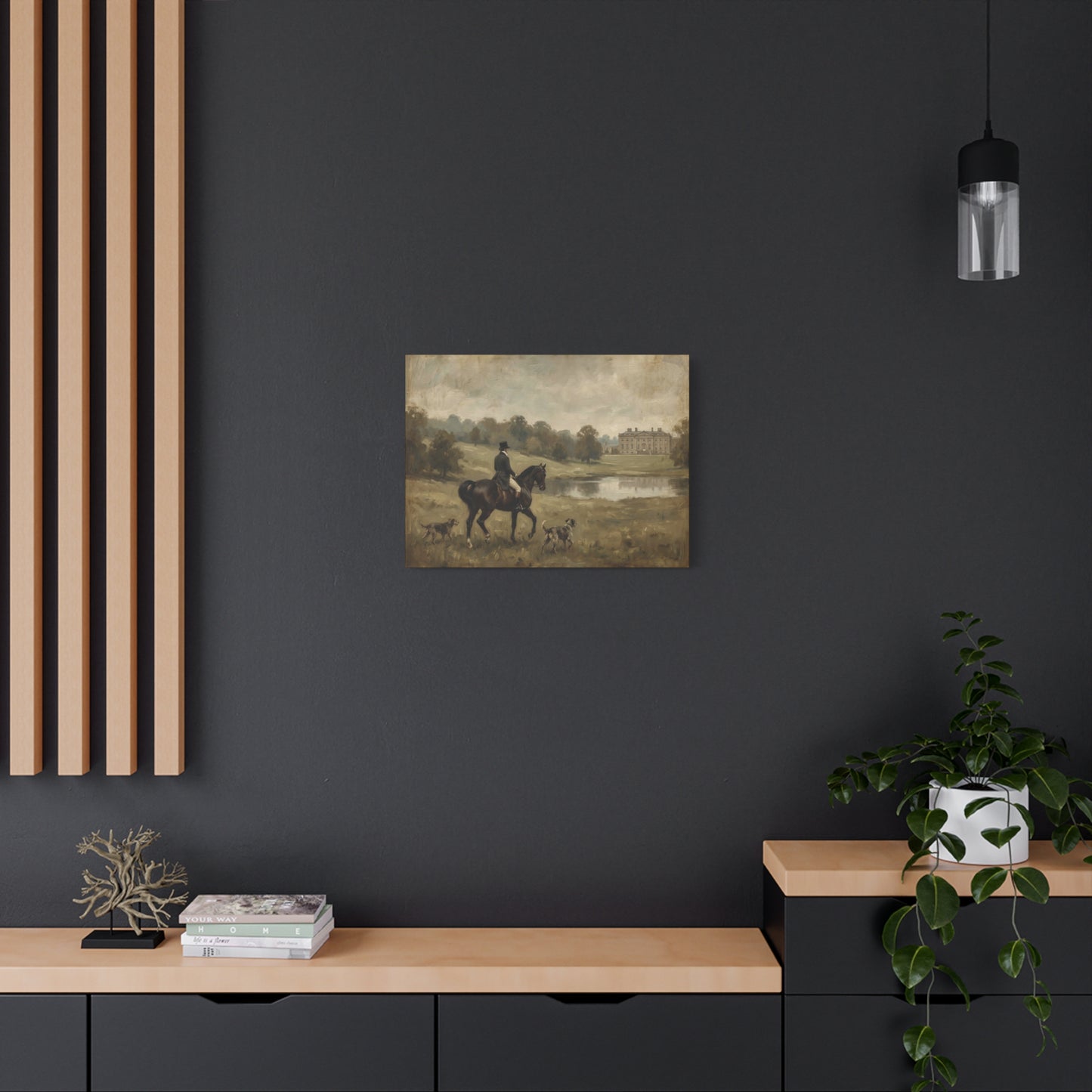 Mr. Darcy on Horseback at Pemberley Matte Canvas Print
