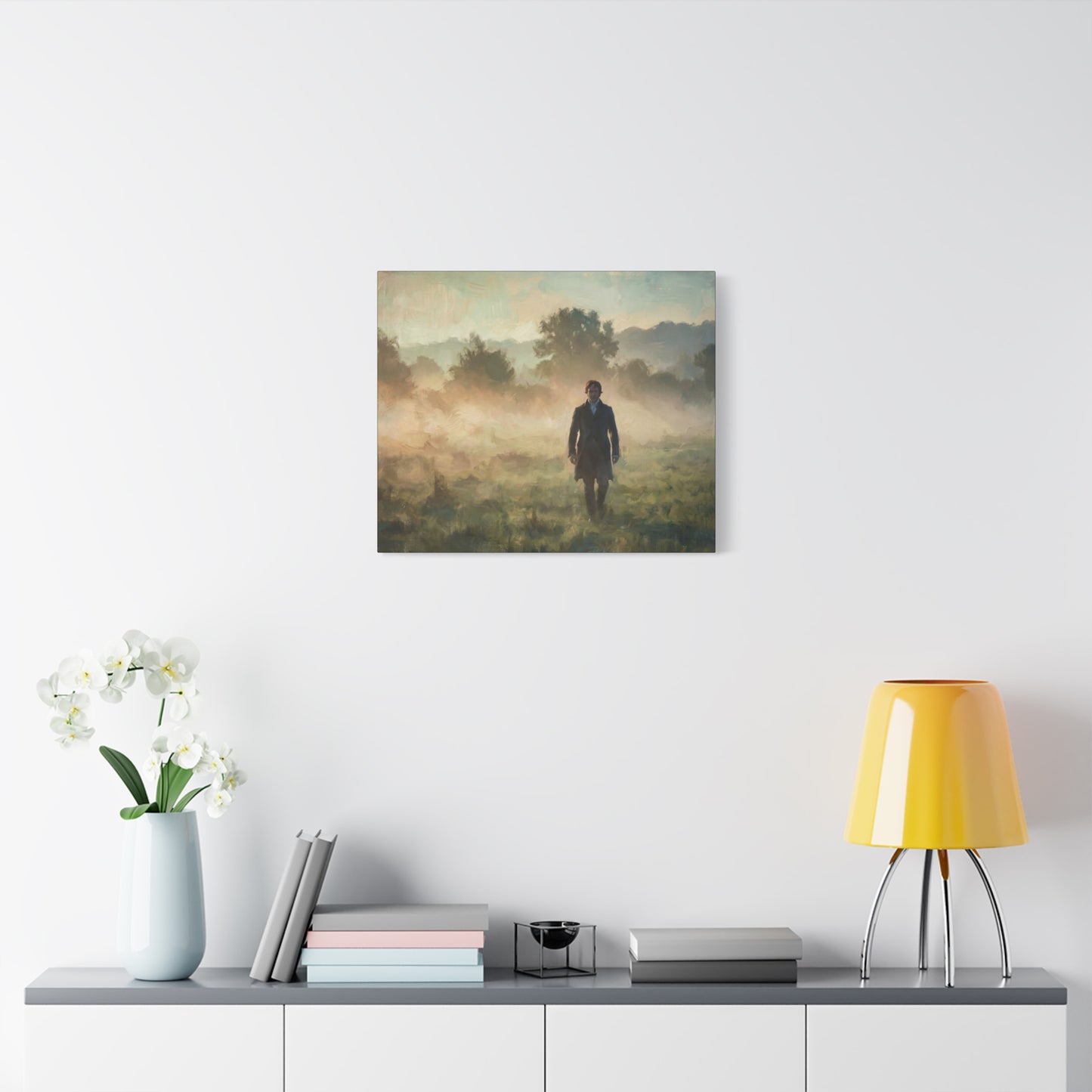Mr. Darcy in the Morning Mist Matte Canvas Print