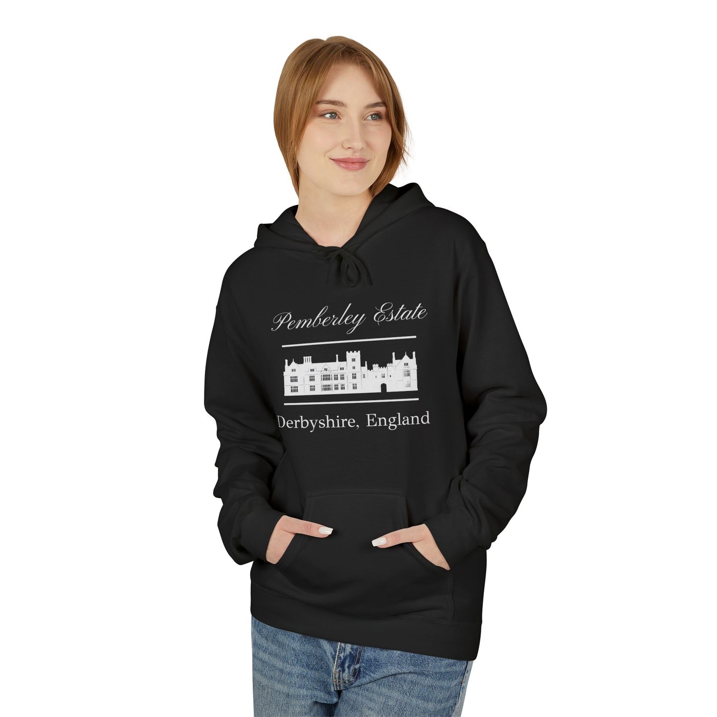 Pemberley Estate Fleece Hoodie — Derbyshire, England | Midweight Pullover
