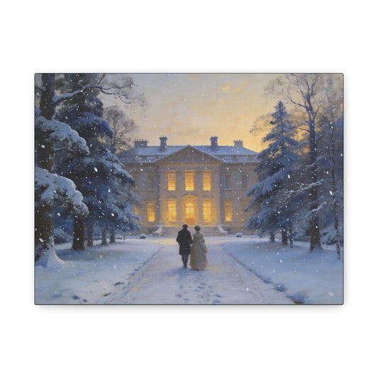 Christmas at Pemberley Matte Canvas Print