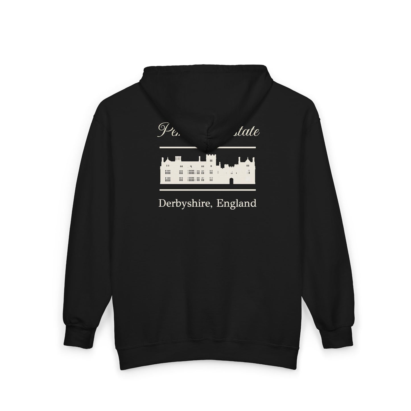 Official Pemberley Estate Zip-Up Hoodie — Derbyshire, England (Unisex)