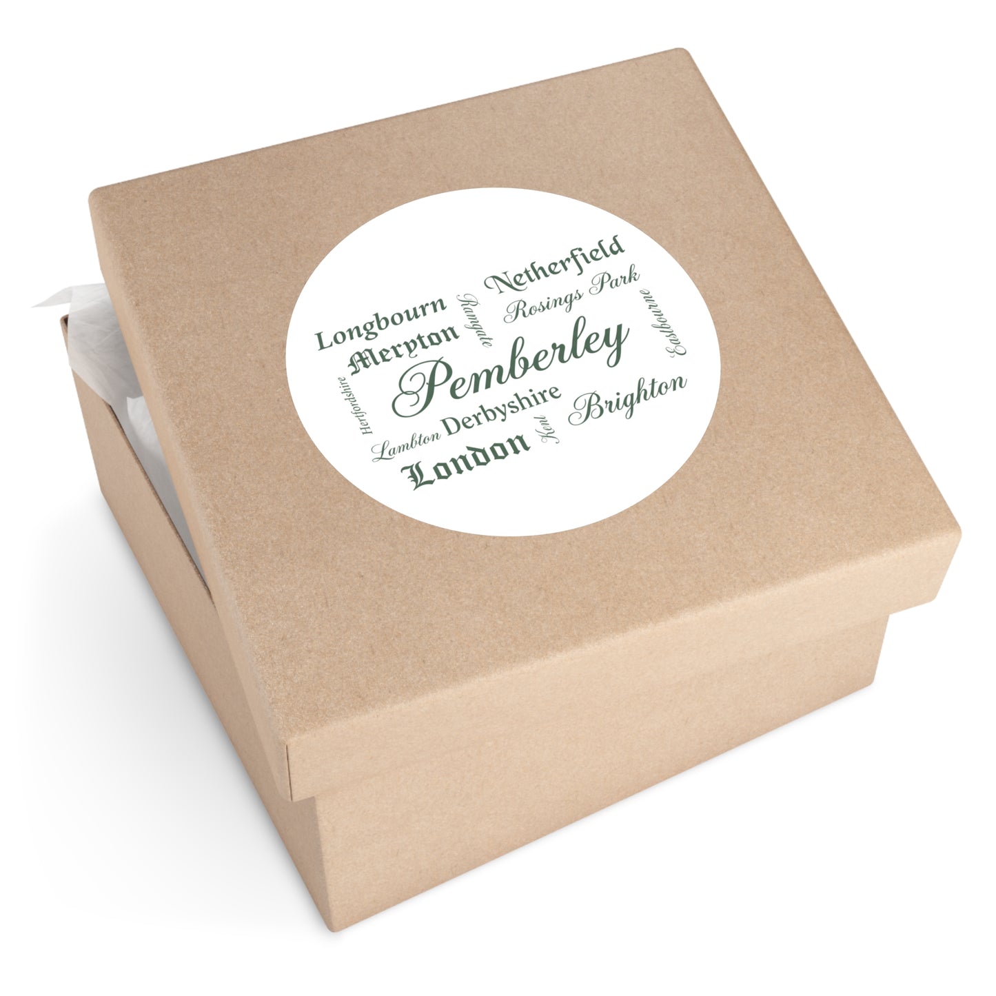 Places of Pride & Prejudice Round Sticker — 6" Literary Vinyl Sticker