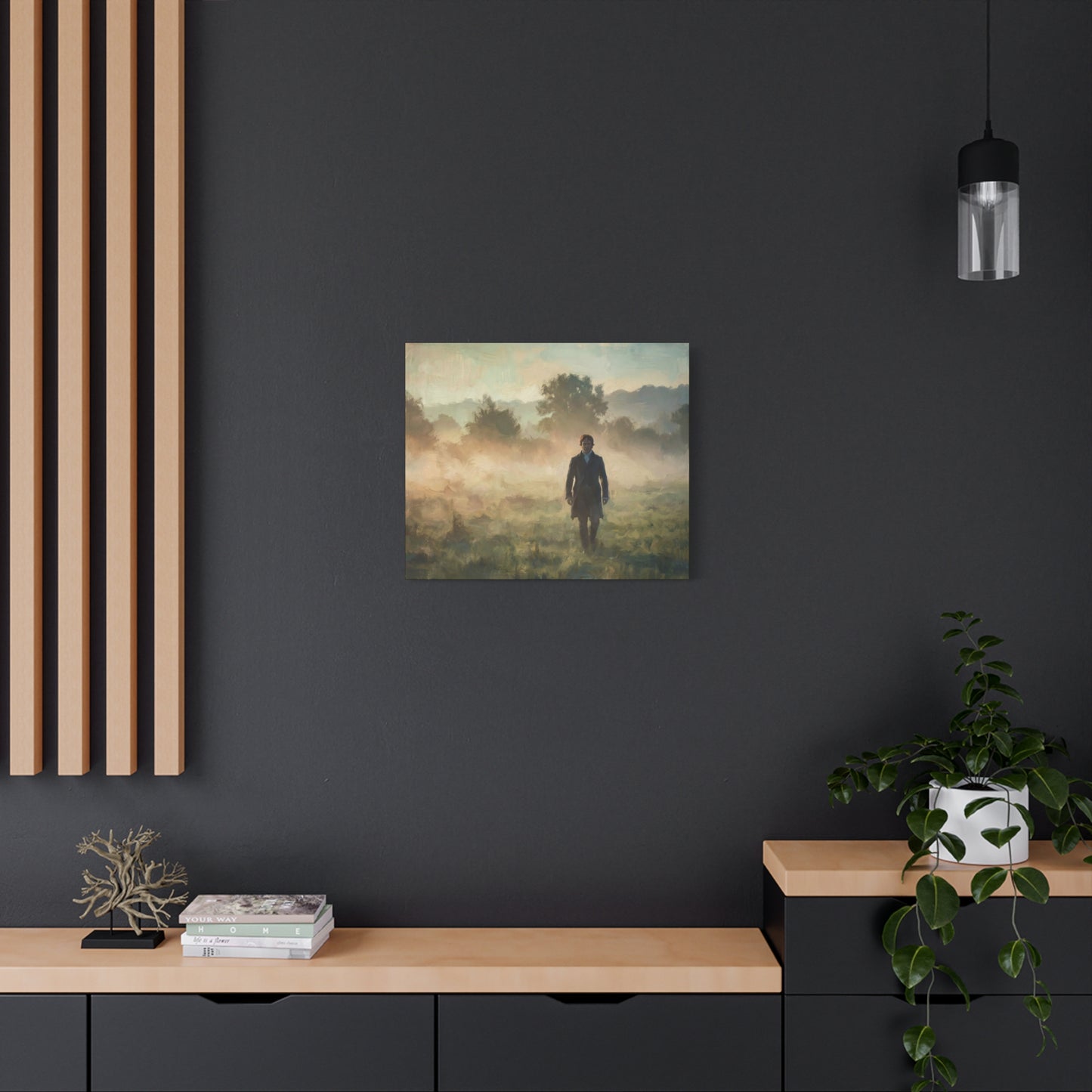 Mr. Darcy in the Morning Mist Matte Canvas Print