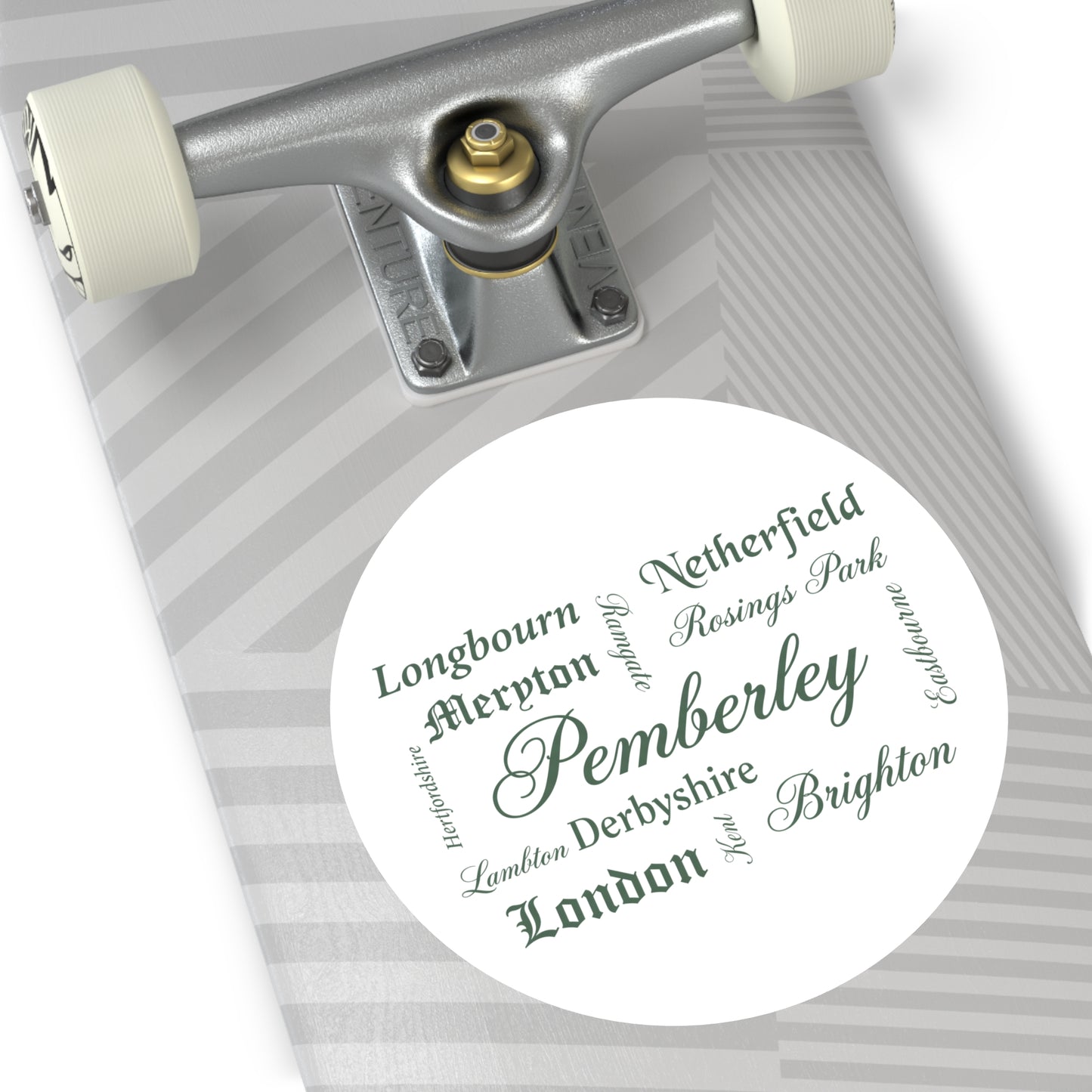 Places of Pride & Prejudice Round Sticker — 6" Literary Vinyl Sticker
