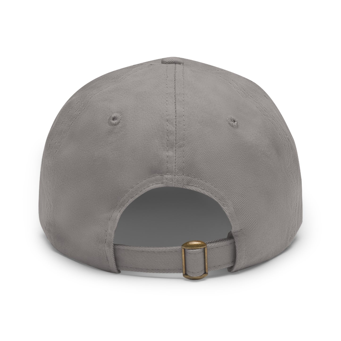 Gray cap with a gold buckle on a white background