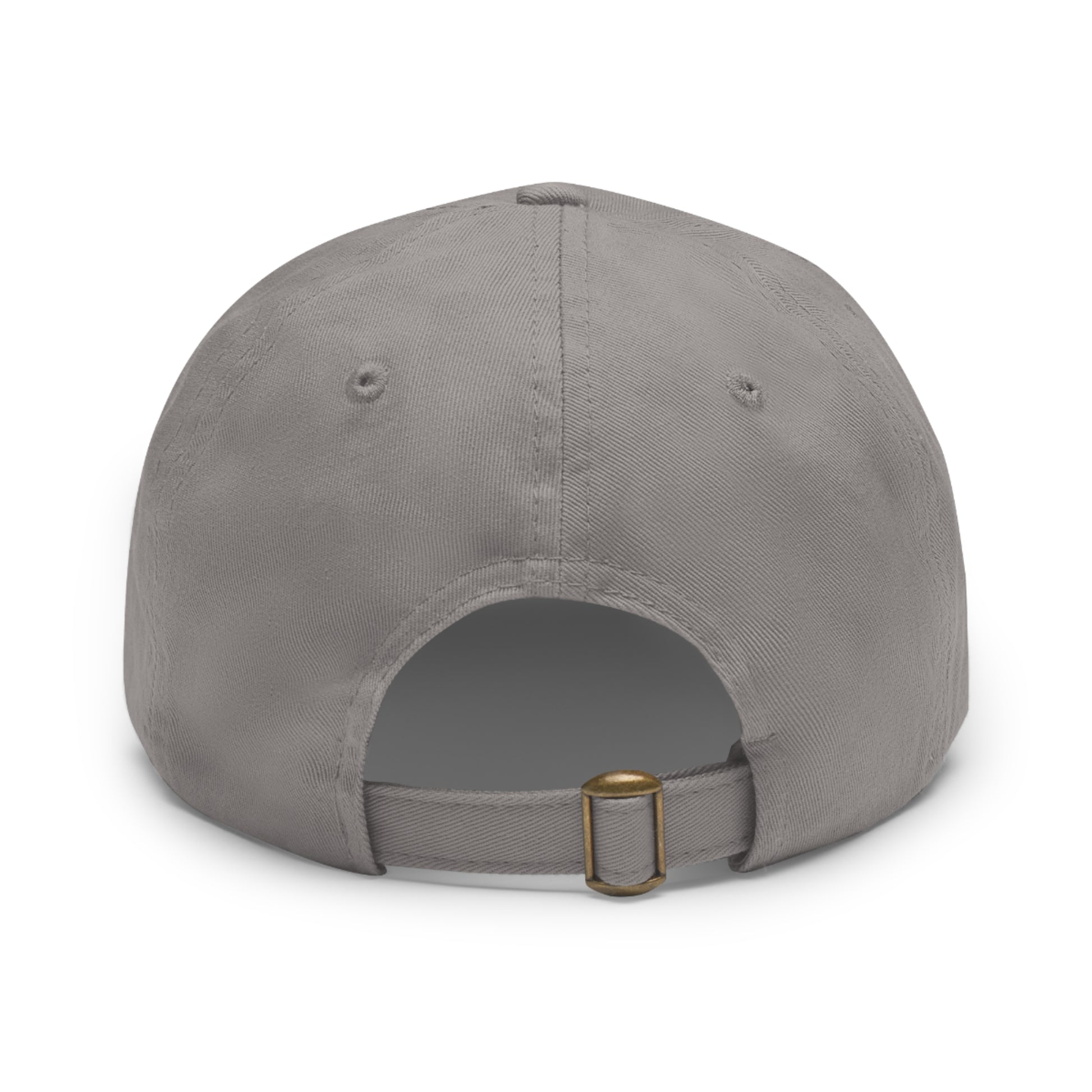 Gray cap with a gold buckle on a white background
