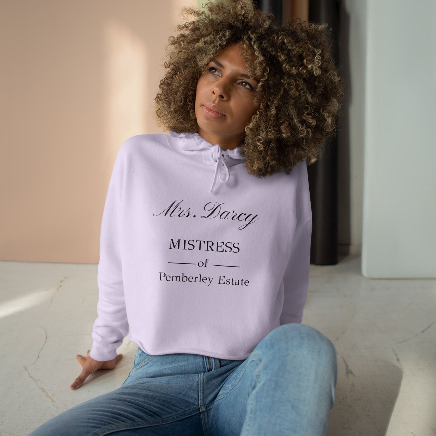Mrs. Darcy “Mistress of Pemberley Estate” Crop Hoodie | Jane Austen Literary Sweatshirt