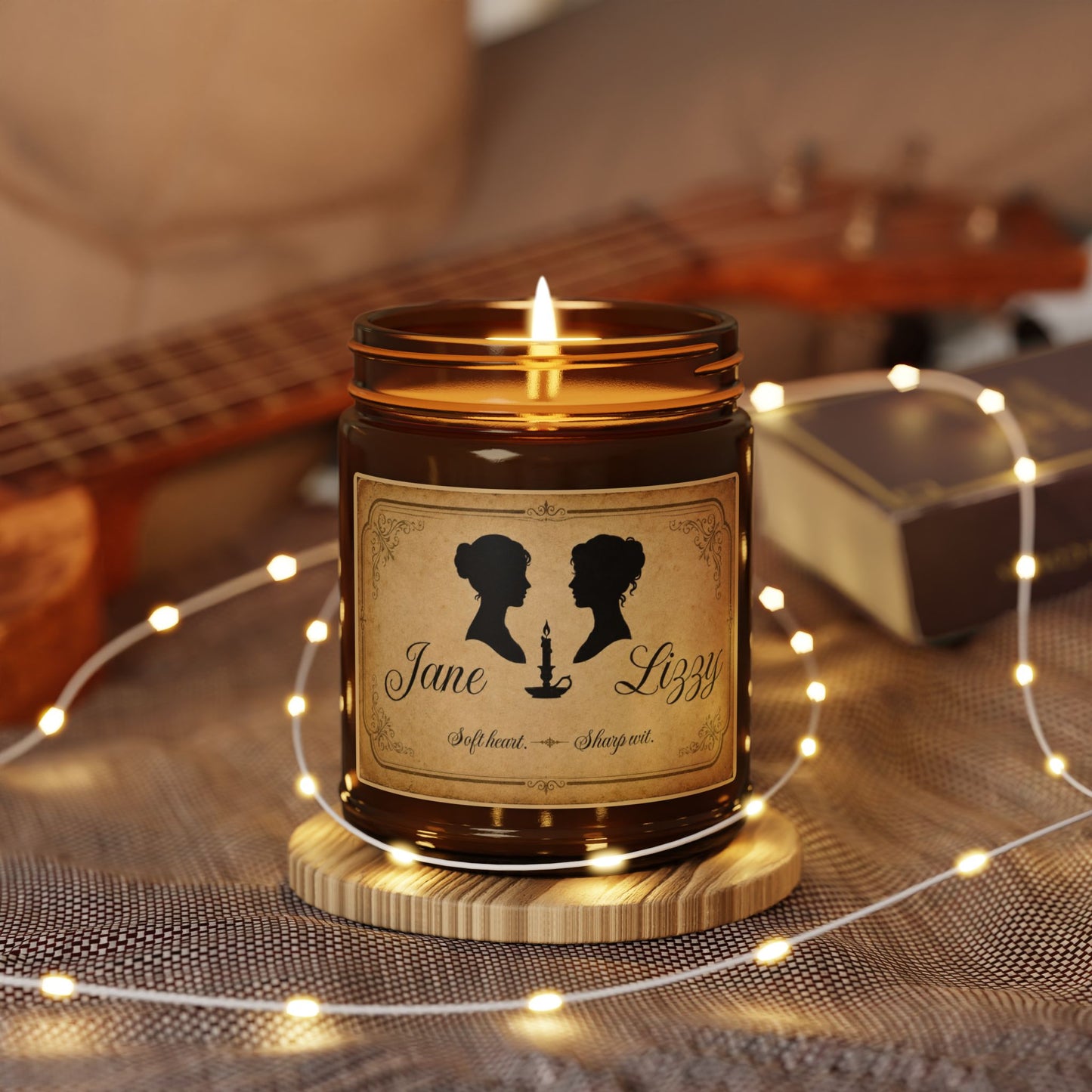 Jane & Lizzy “Soft Heart. Sharp Wit.” Soy Candle — Pride & Prejudice Literary Candle
