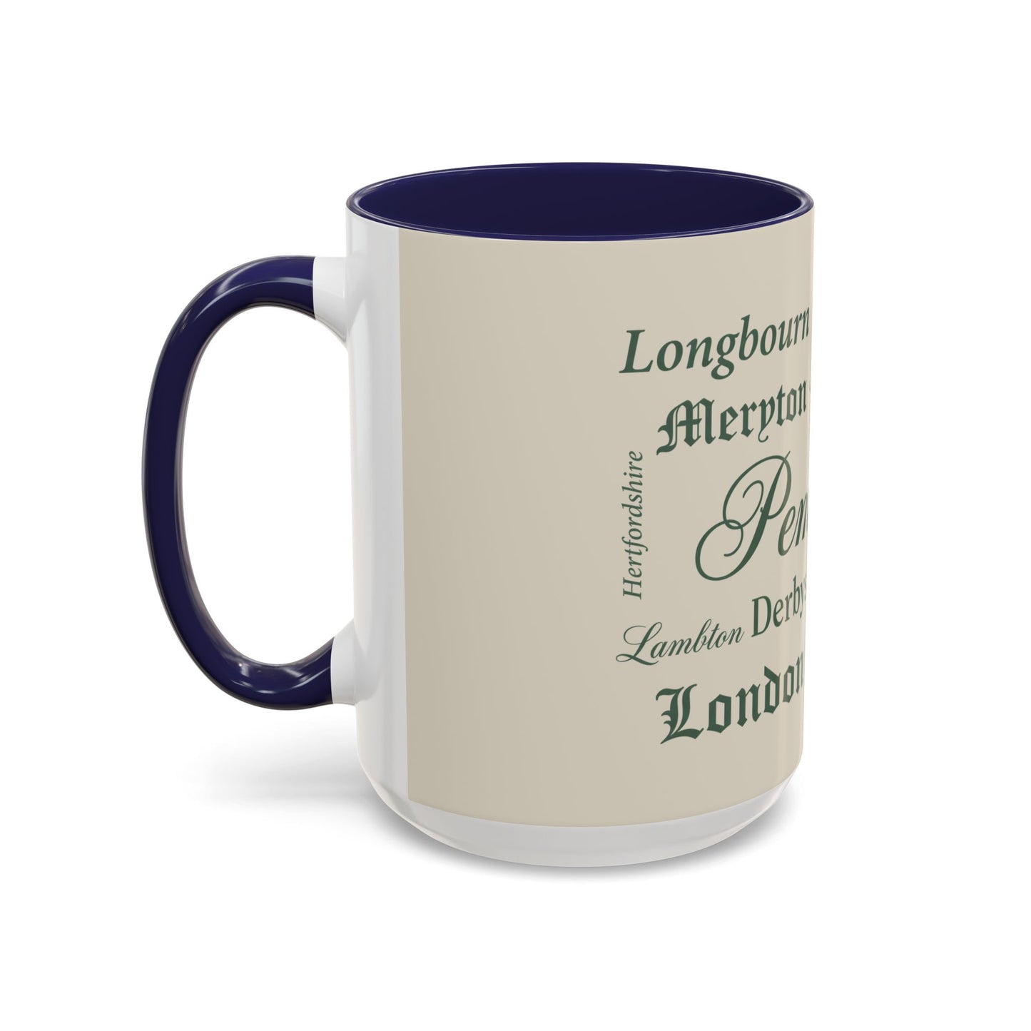 Places of Pride & Prejudice Accent Mug — Pemberley, Longbourn & English Towns