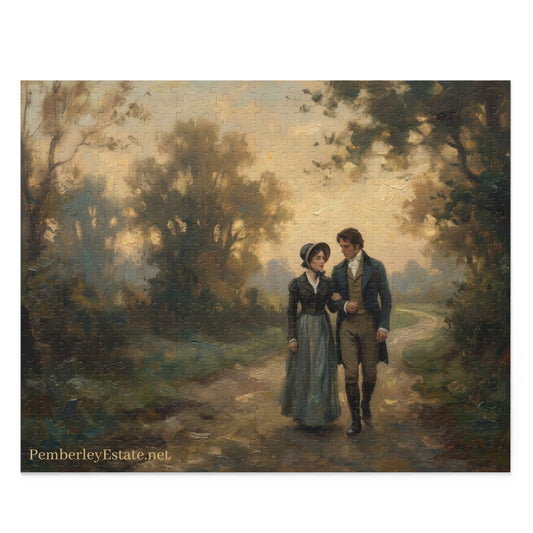 Lizzy & Darcy Country Lane Puzzle — 500 Piece Romantic Art Jigsaw