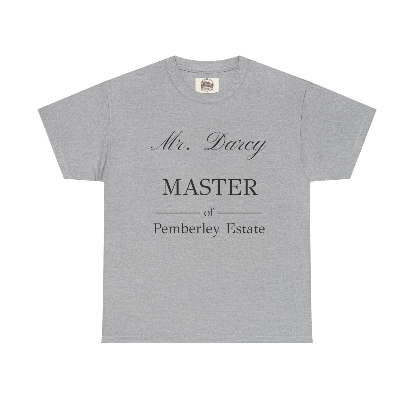 Mr Darcy Master of Pemberley Estate black text Men's t-shirt - gray color