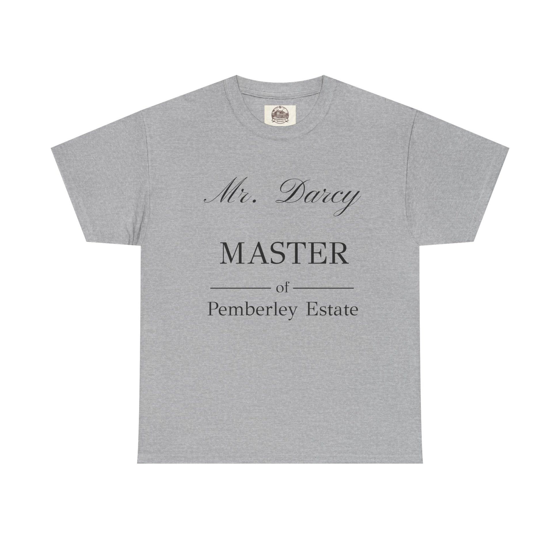 Mr Darcy Master of Pemberley Estate black text Men's t-shirt - gray color