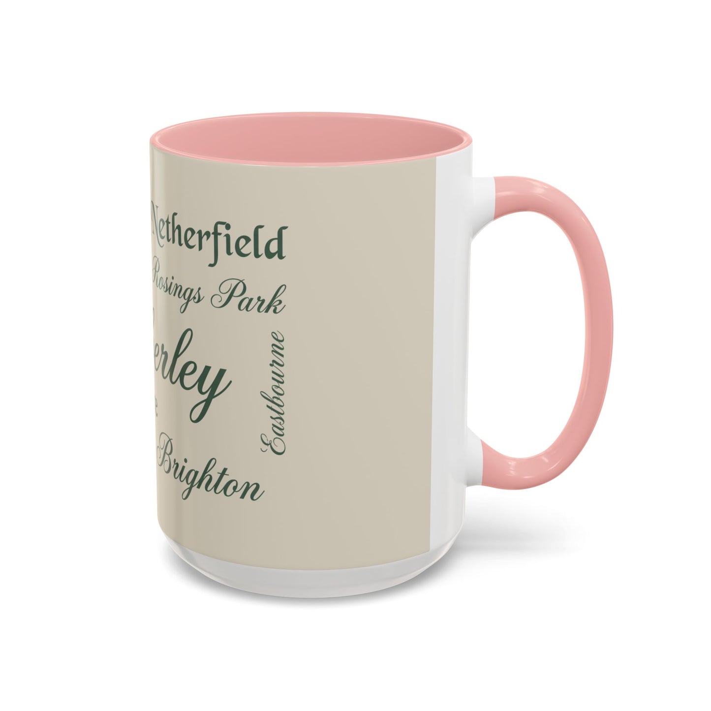 Places of Pride & Prejudice Accent Mug — Pemberley, Longbourn & English Towns