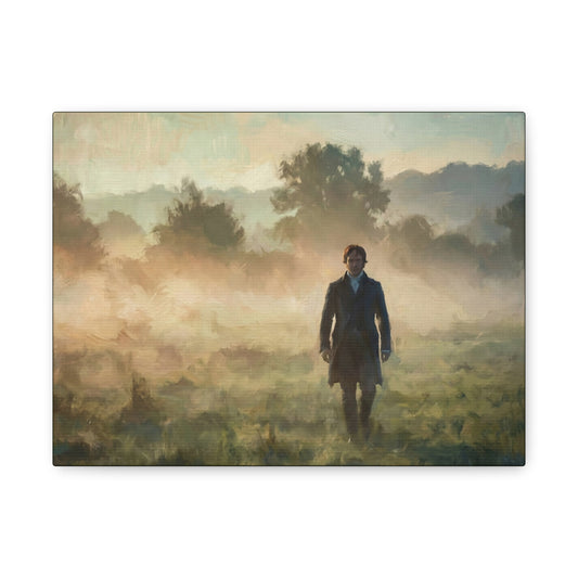 Mr. Darcy in the Morning Mist Matte Canvas Print