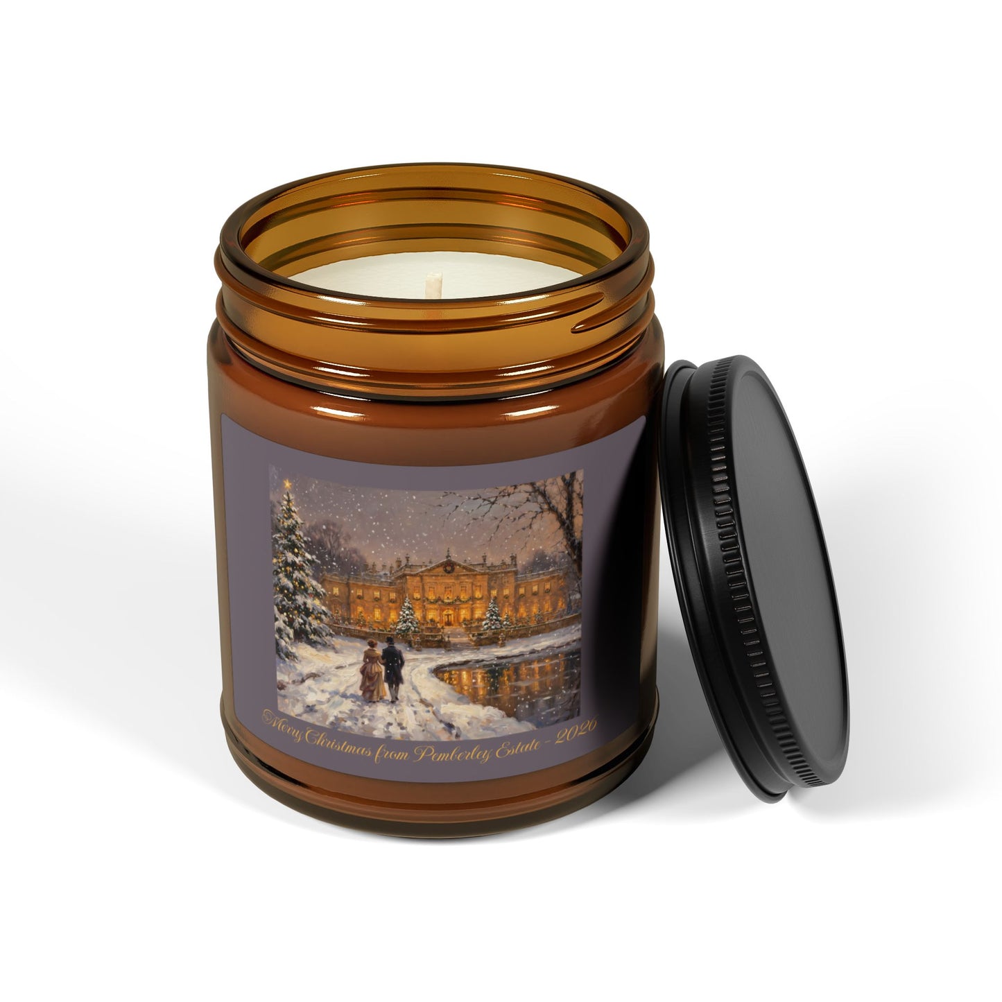 Scented Soy Candle (Multi-Size, Amber Jar)