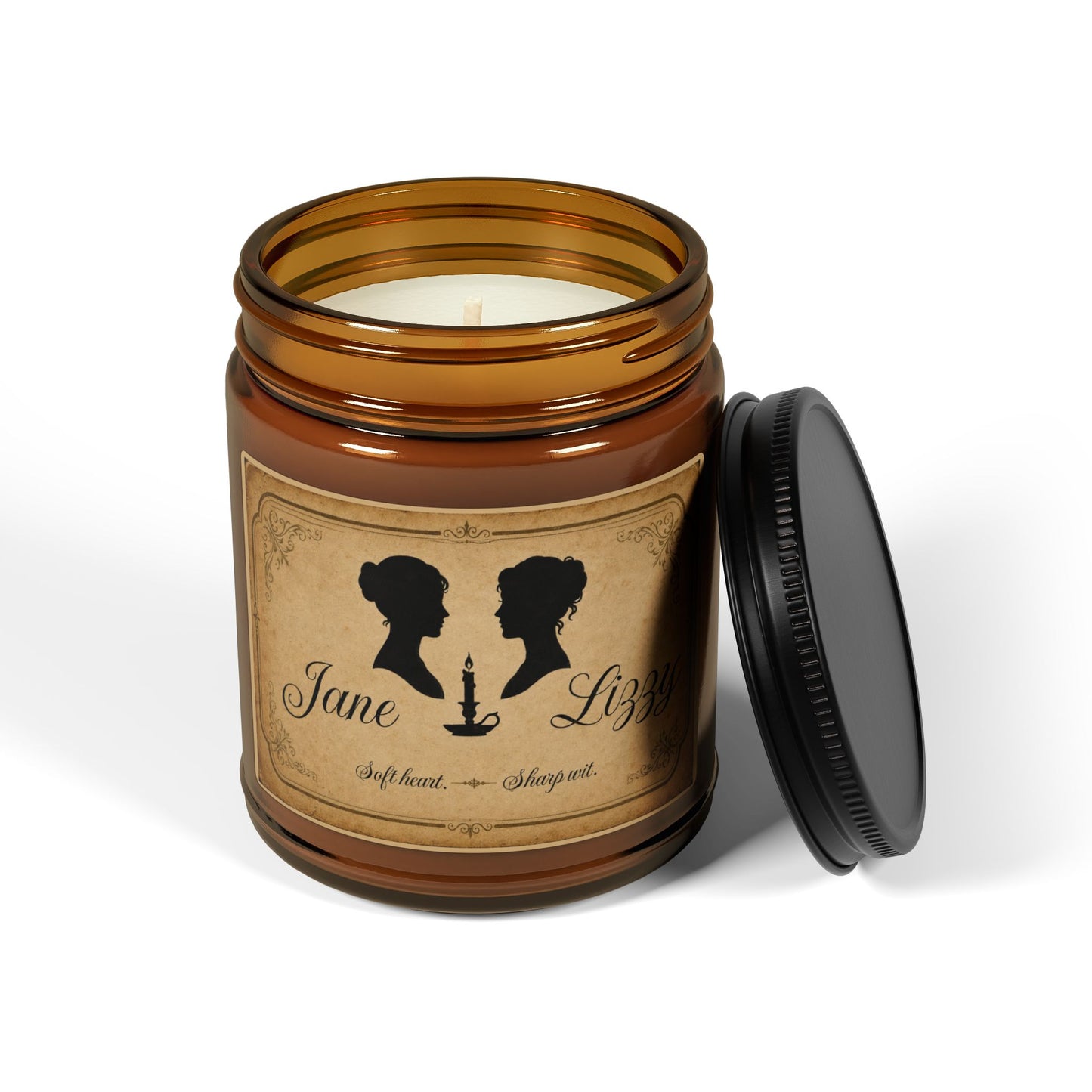 Jane & Lizzy “Soft Heart. Sharp Wit.” Soy Candle — Pride & Prejudice Literary Candle
