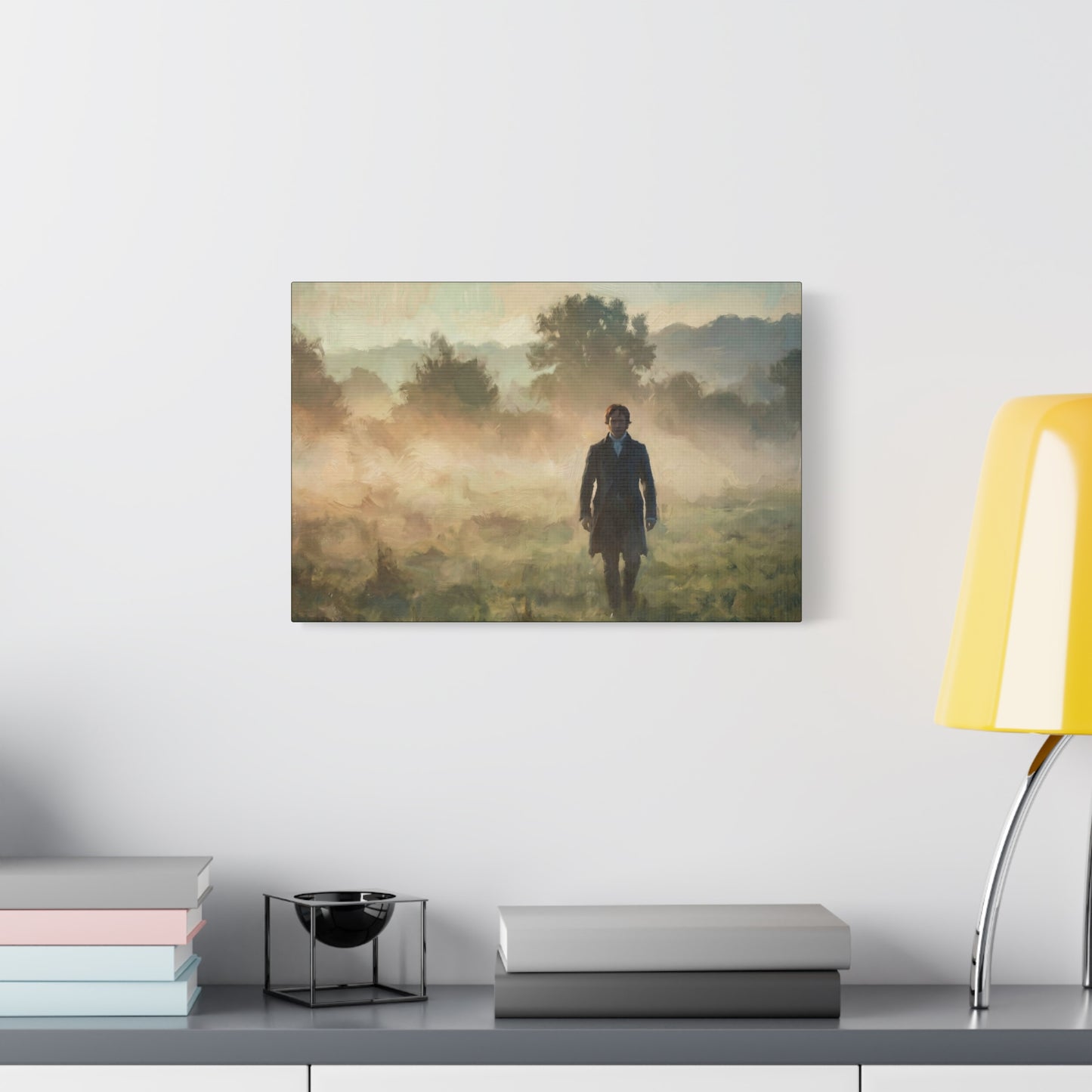 Mr. Darcy in the Morning Mist Matte Canvas Print