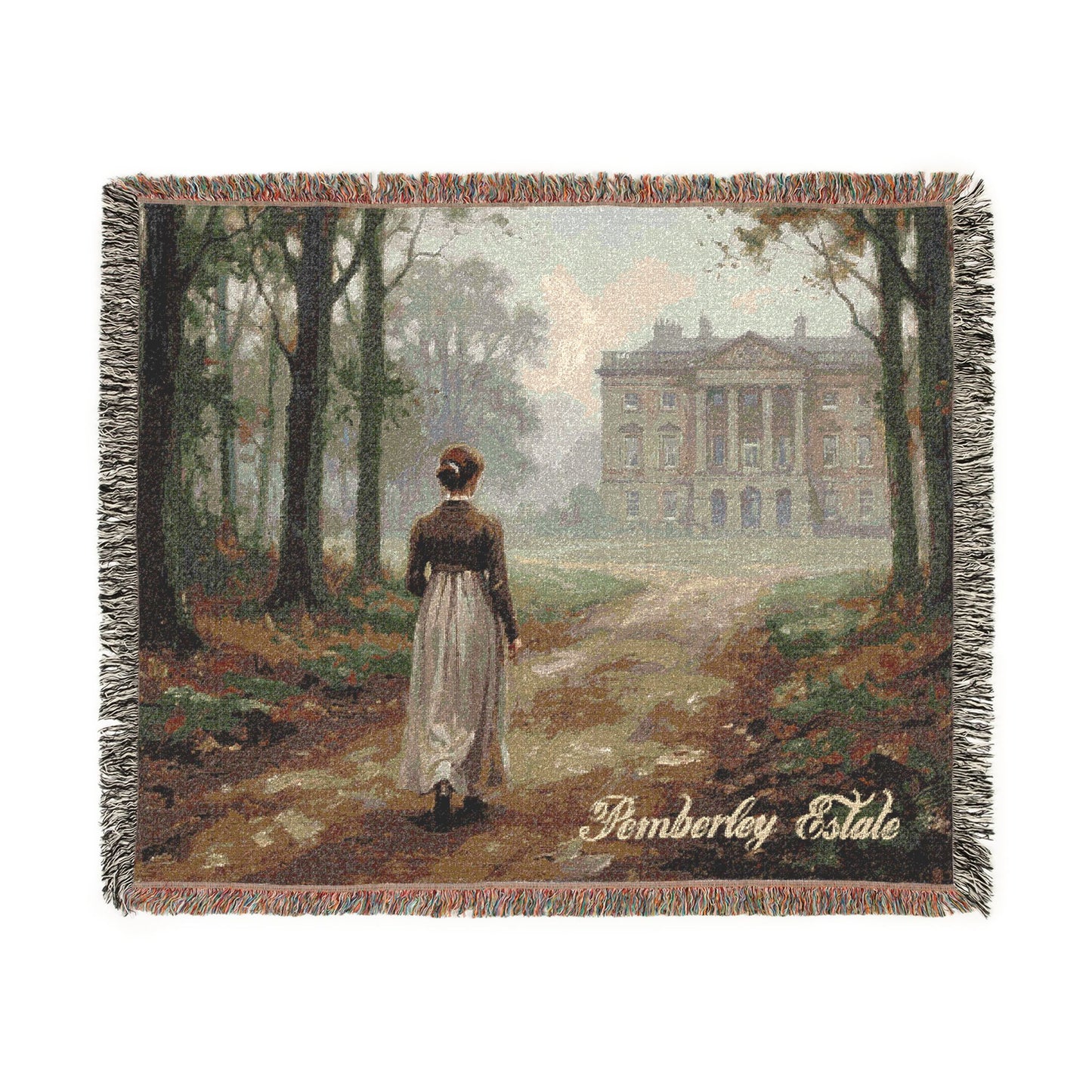 Jane Austen Inspired Woven Blanket — Regency Lady Mansion Throw