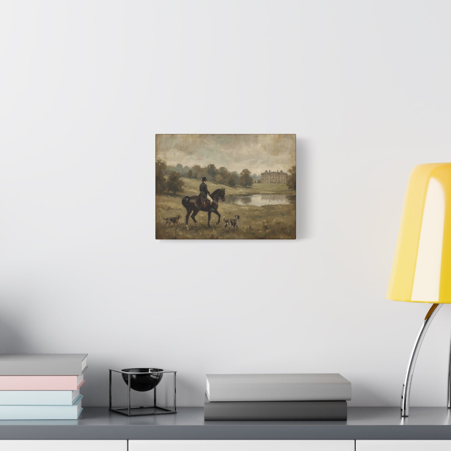 Mr. Darcy on Horseback at Pemberley Matte Canvas Print