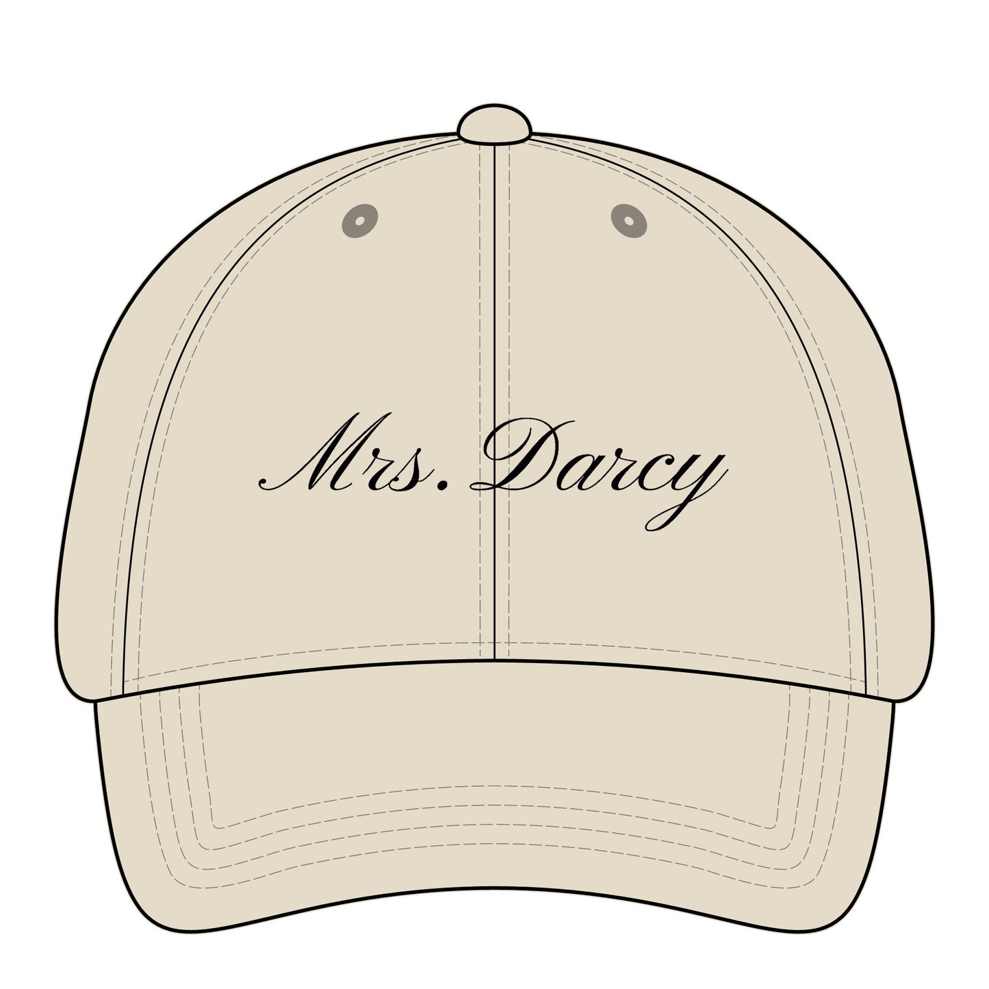 Mrs Darcy black embroidery on tan hat