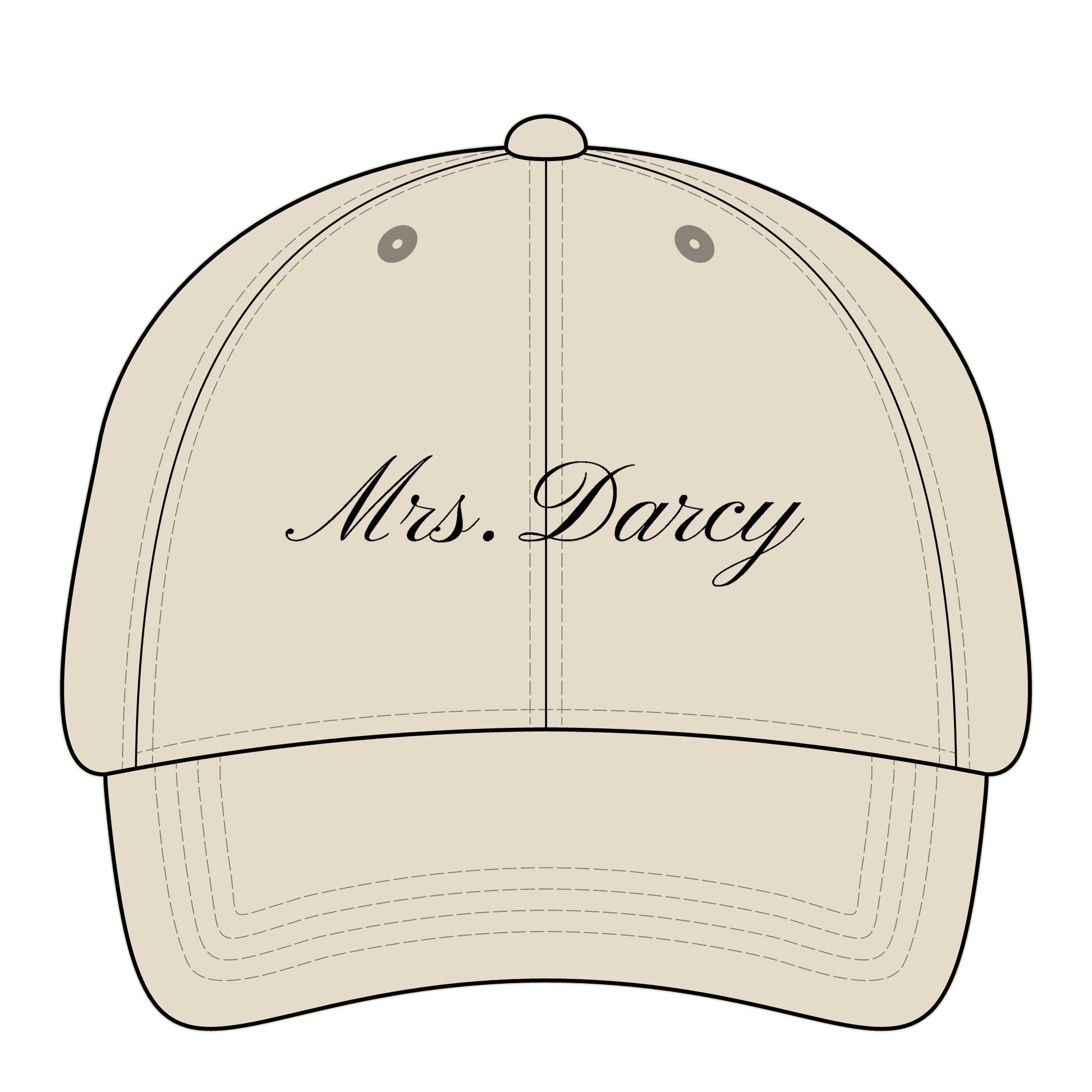 Mrs Darcy black embroidery on tan hat