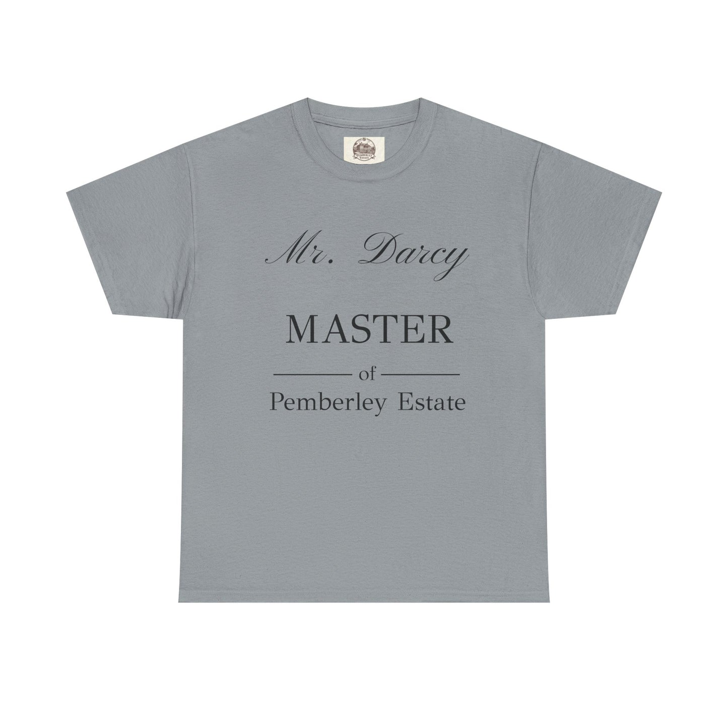 Mr Darcy Master of Pemberley Estate black text Men's t-shirt - slate color