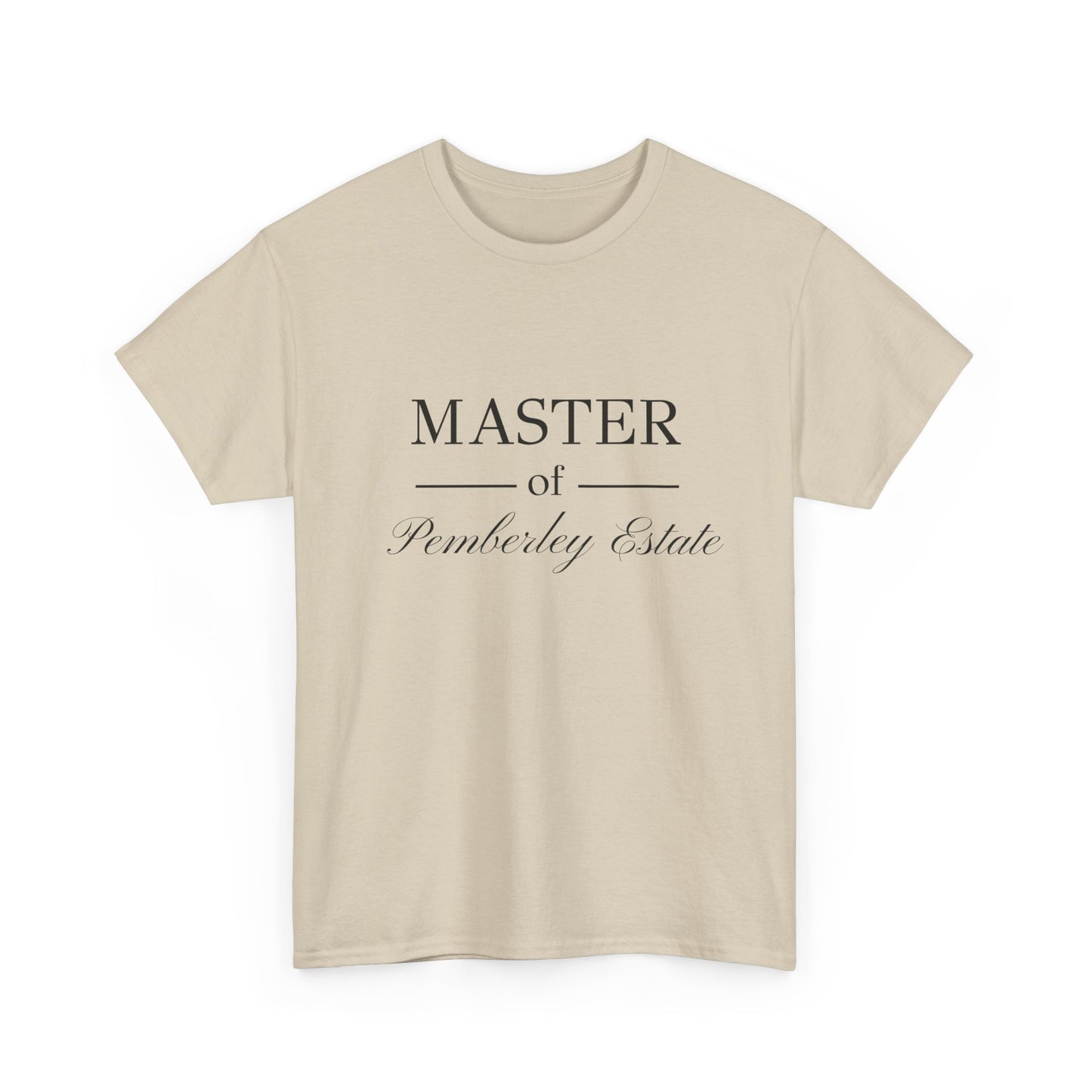 Master of Pemberley Estate black text front - men's t-shirt light tan