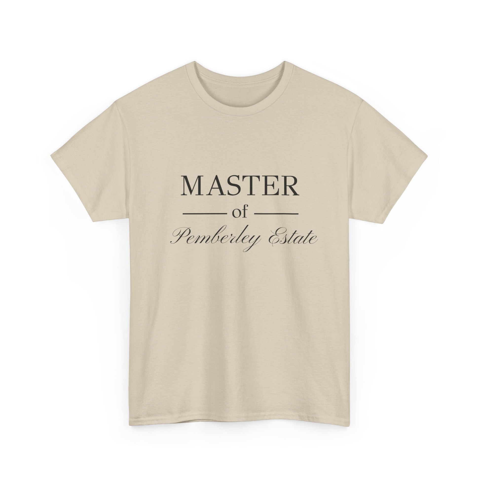 Master of Pemberley Estate black text front - men's t-shirt light tan