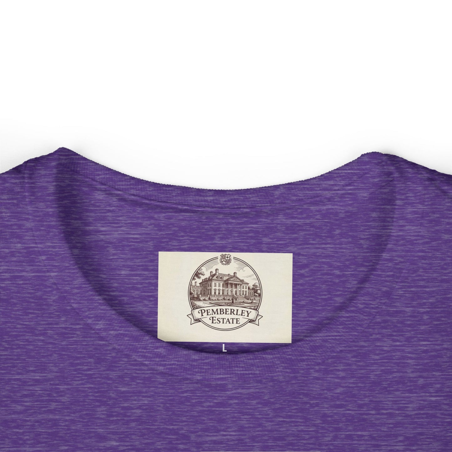 Ladies Mrs Darcy mistress of pemberley estate tshirt – purple tee with logo tag