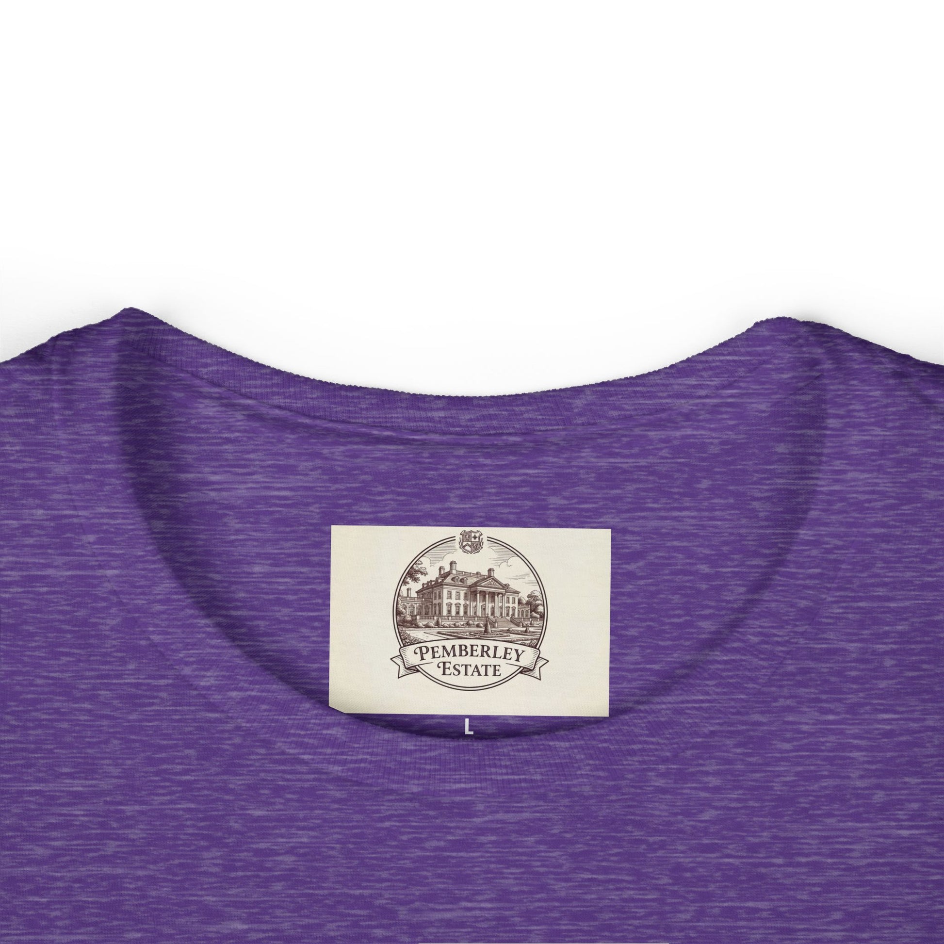 Ladies Mrs Darcy mistress of pemberley estate tshirt – purple tee with logo tag