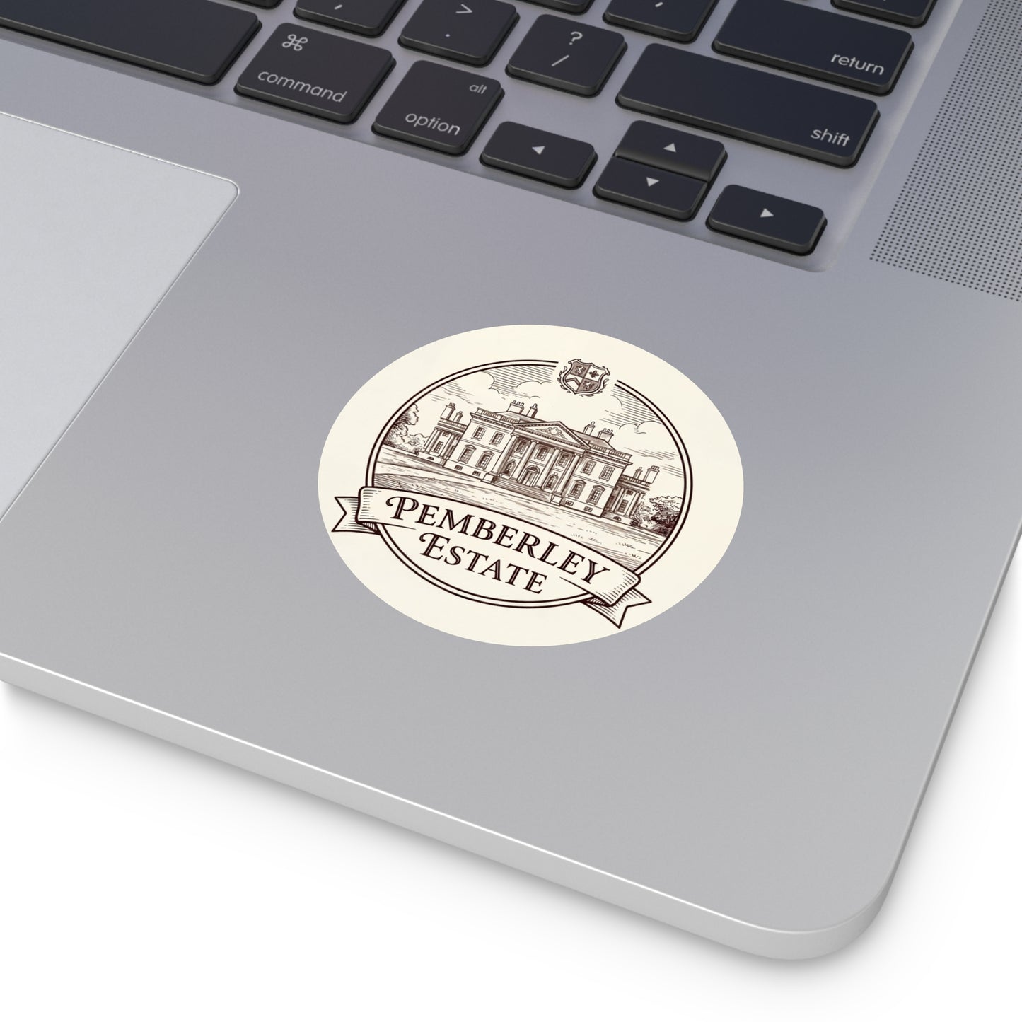 Official Pemberley Estate Logo Round Sticker — 3" & 6" Vinyl Decal