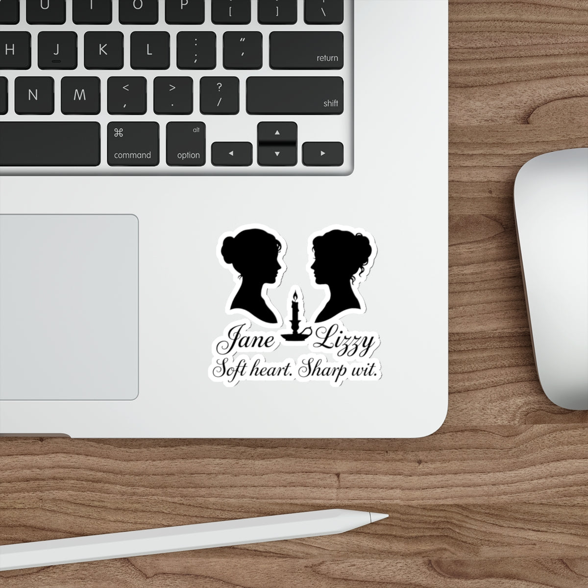 Jane & Lizzy “Soft Heart. Sharp Wit.” Die-Cut Sticker — Pride & Prejudice Vinyl Decal