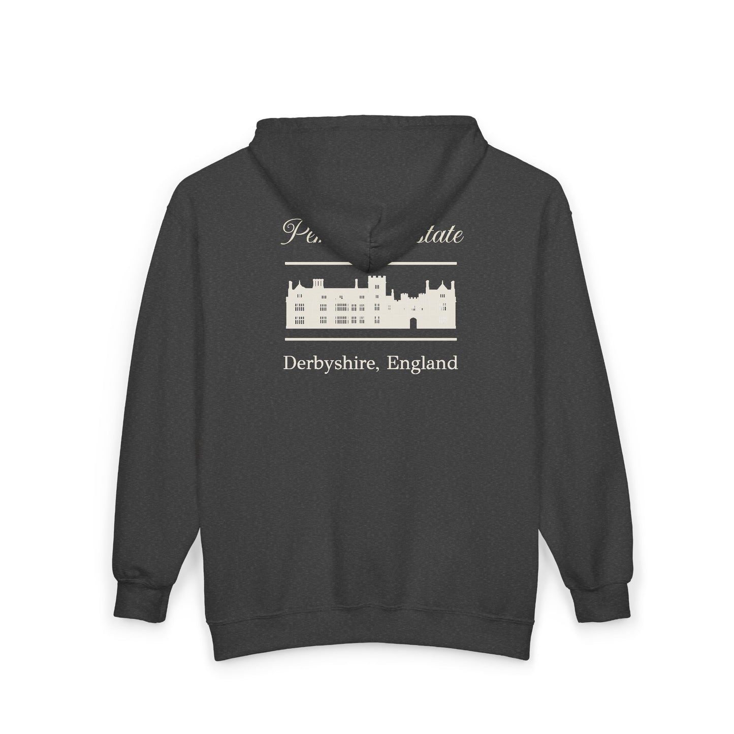 Official Pemberley Estate Zip-Up Hoodie — Derbyshire, England (Unisex)