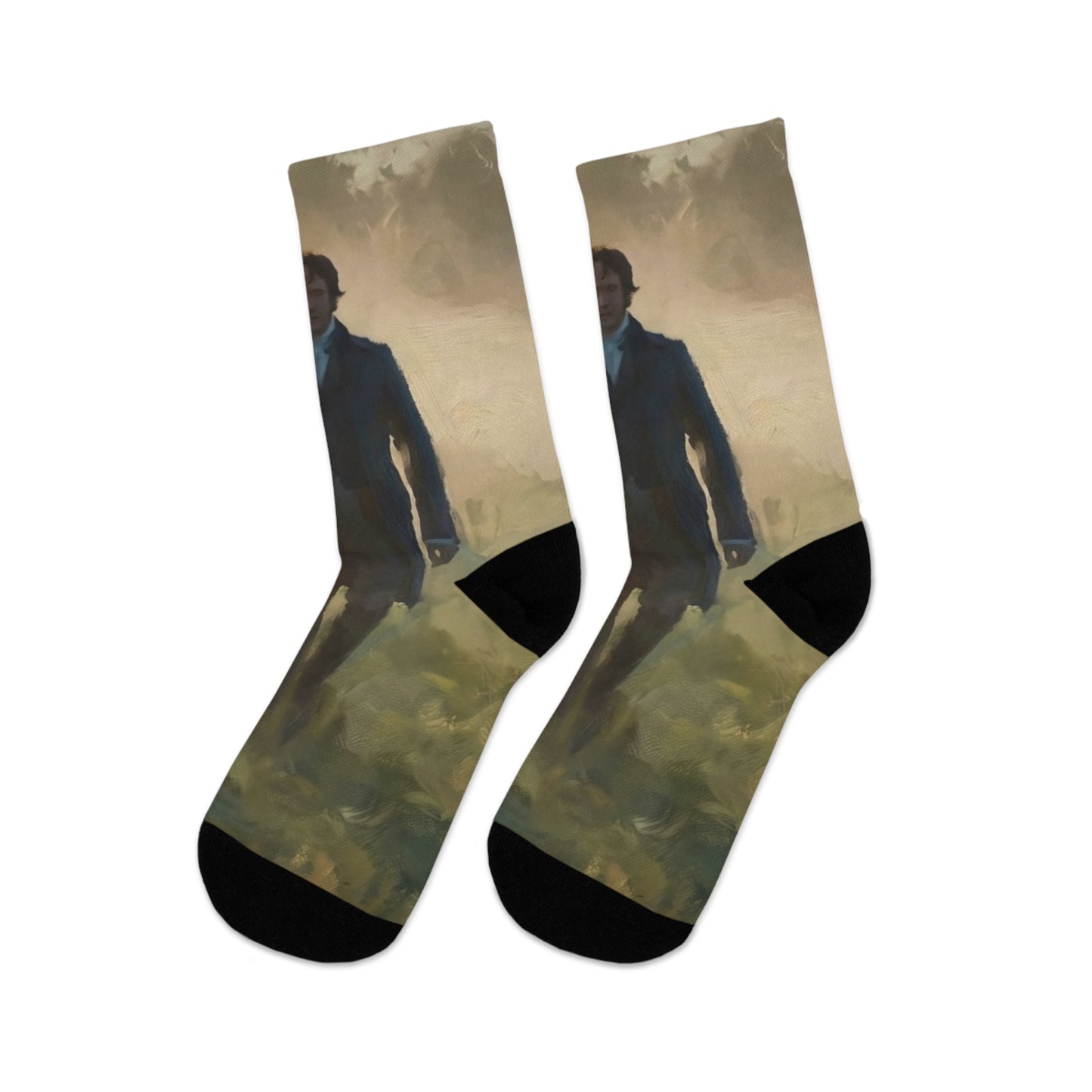 Mr. Darcy in the Mist Socks — 360° All-Over Print (Recycled Poly)