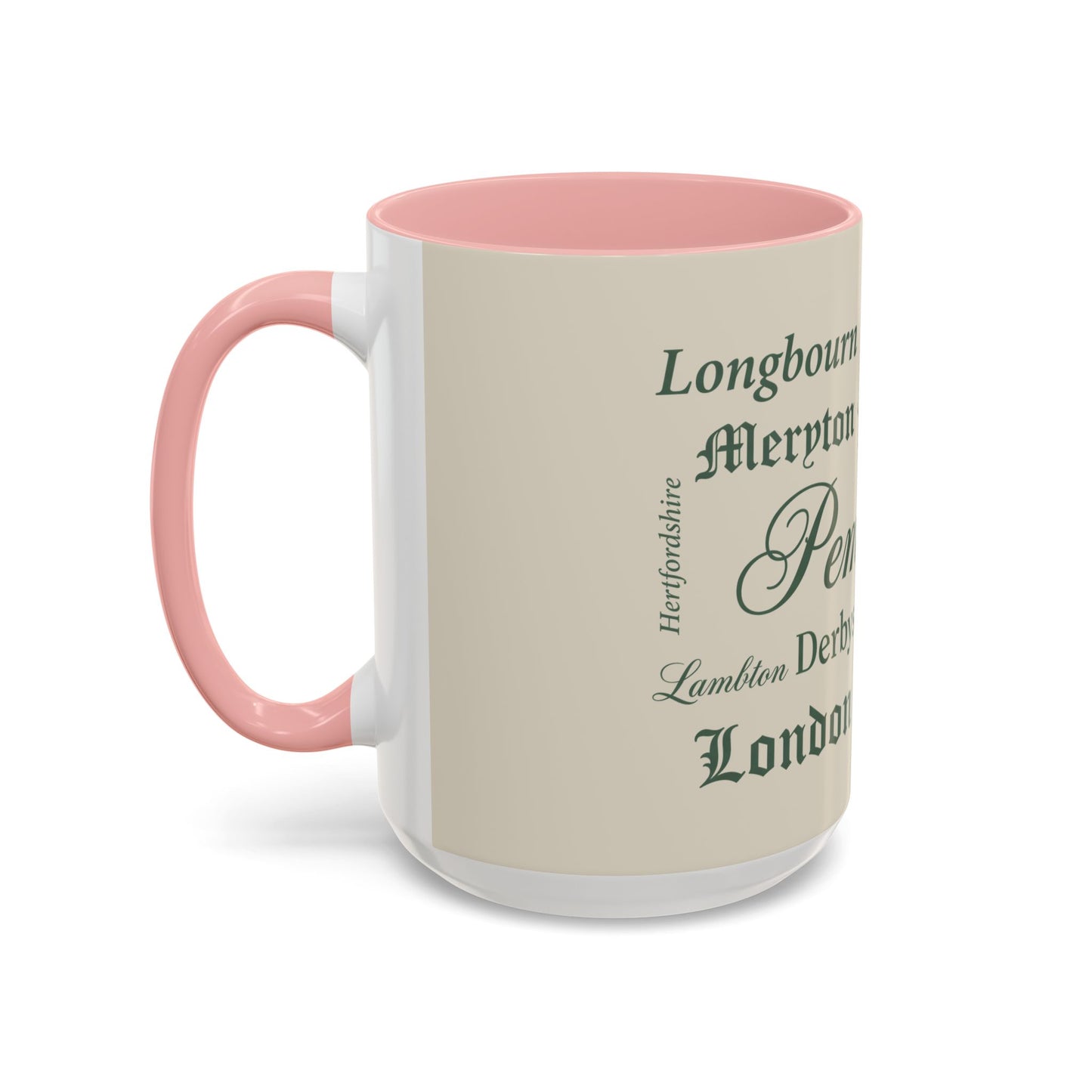Places of Pride & Prejudice Accent Mug — Pemberley, Longbourn & English Towns