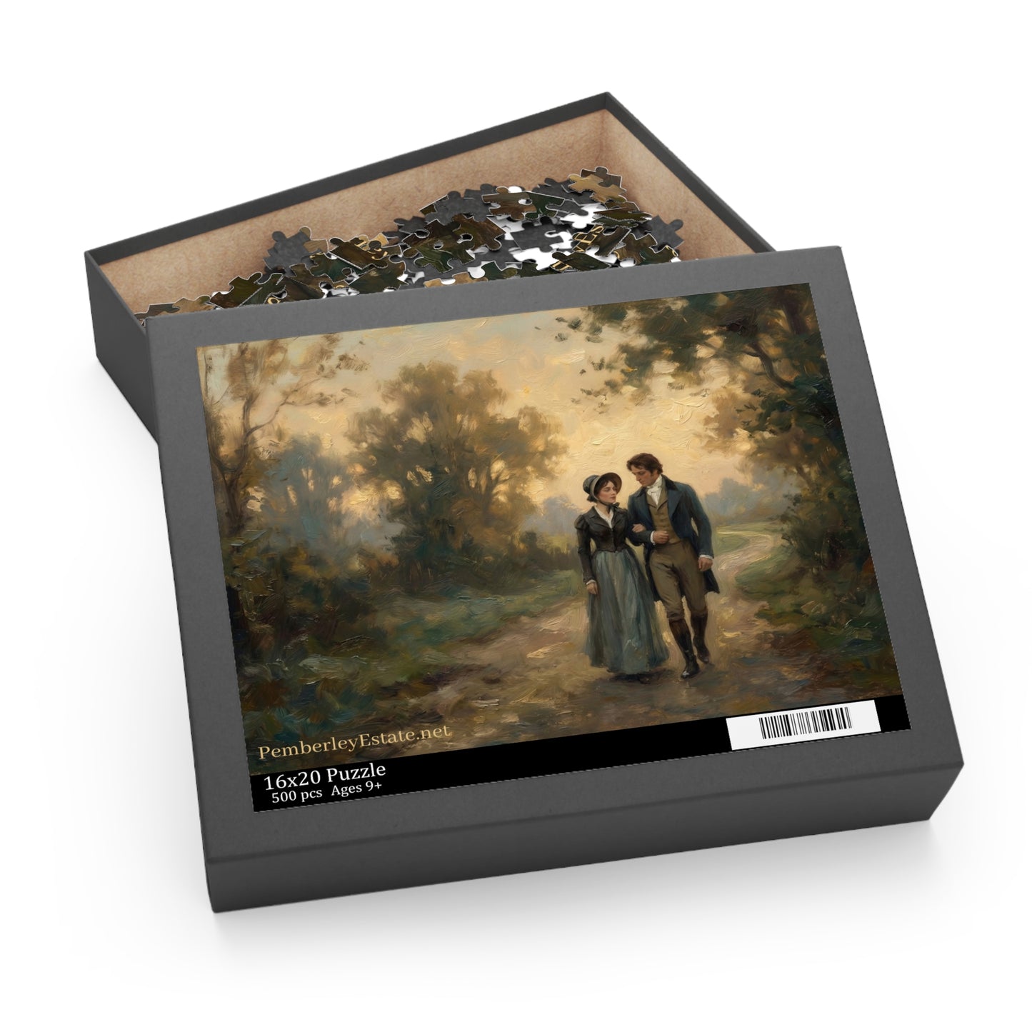 Lizzy & Darcy Country Lane Puzzle — 500 Piece Romantic Art Jigsaw
